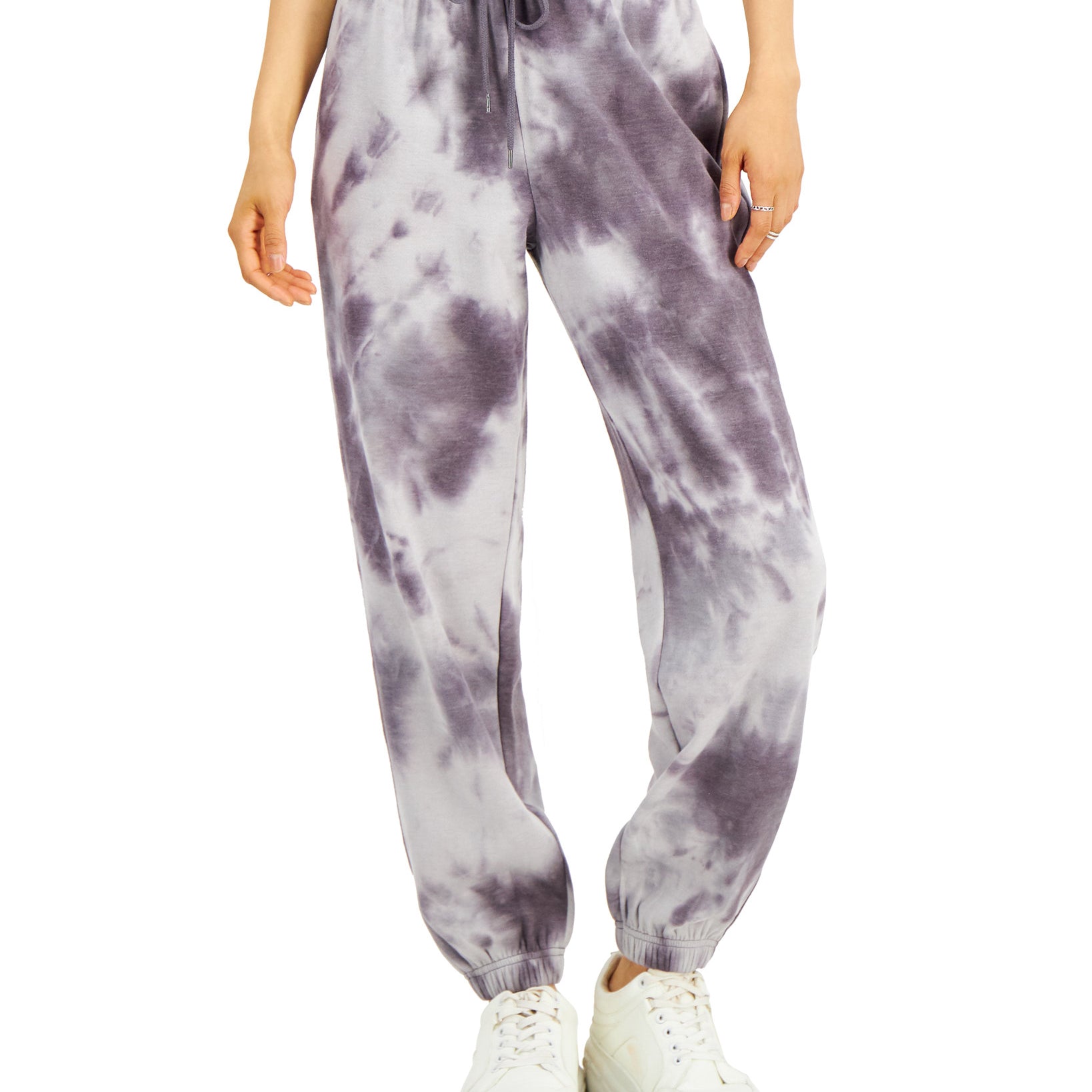 Hippie Rose Women Tie Dyed Sweatpants Grey Charcoal Tie Dye
