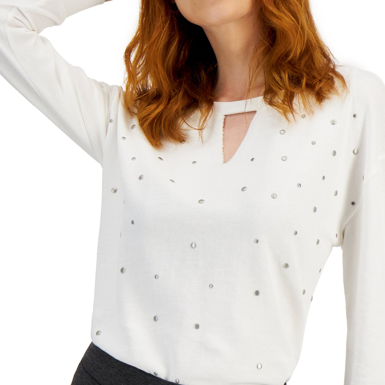 JPR Studio Women Studded Keyhole Cotton Top
