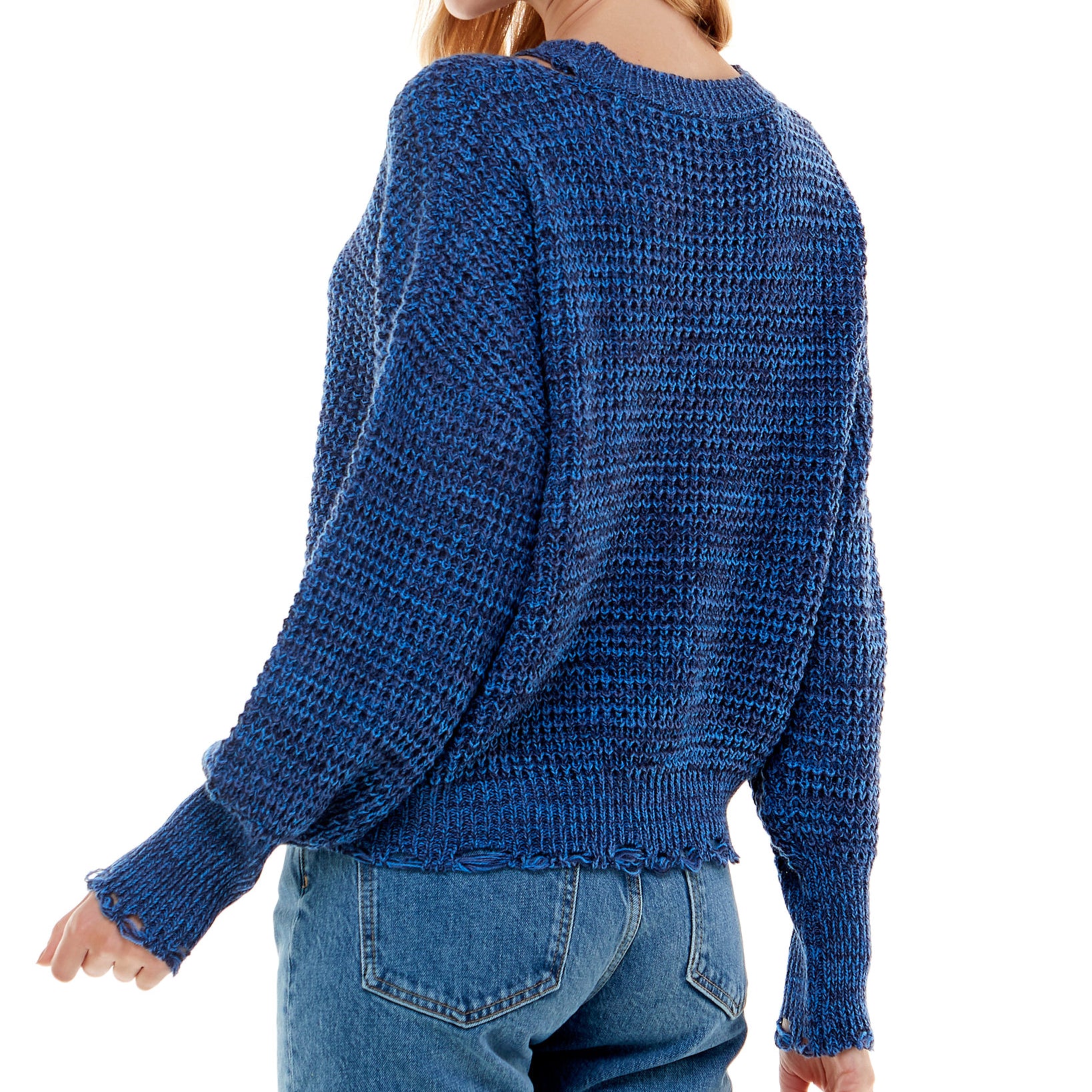Ultra Flirt Women Destructed Cut Out Sweater