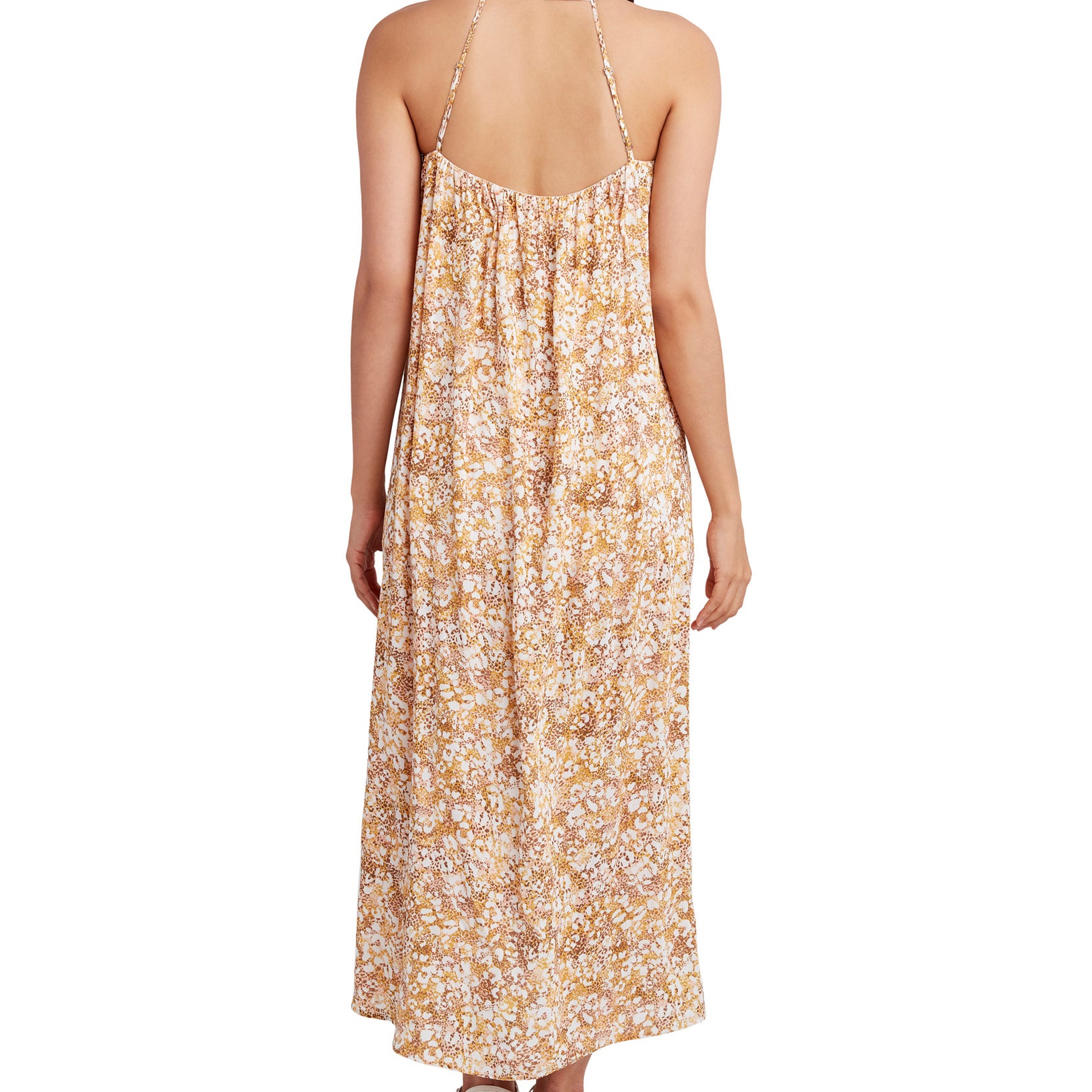 BCBGeneration Women Animal Print Halter Neck Midi Dress