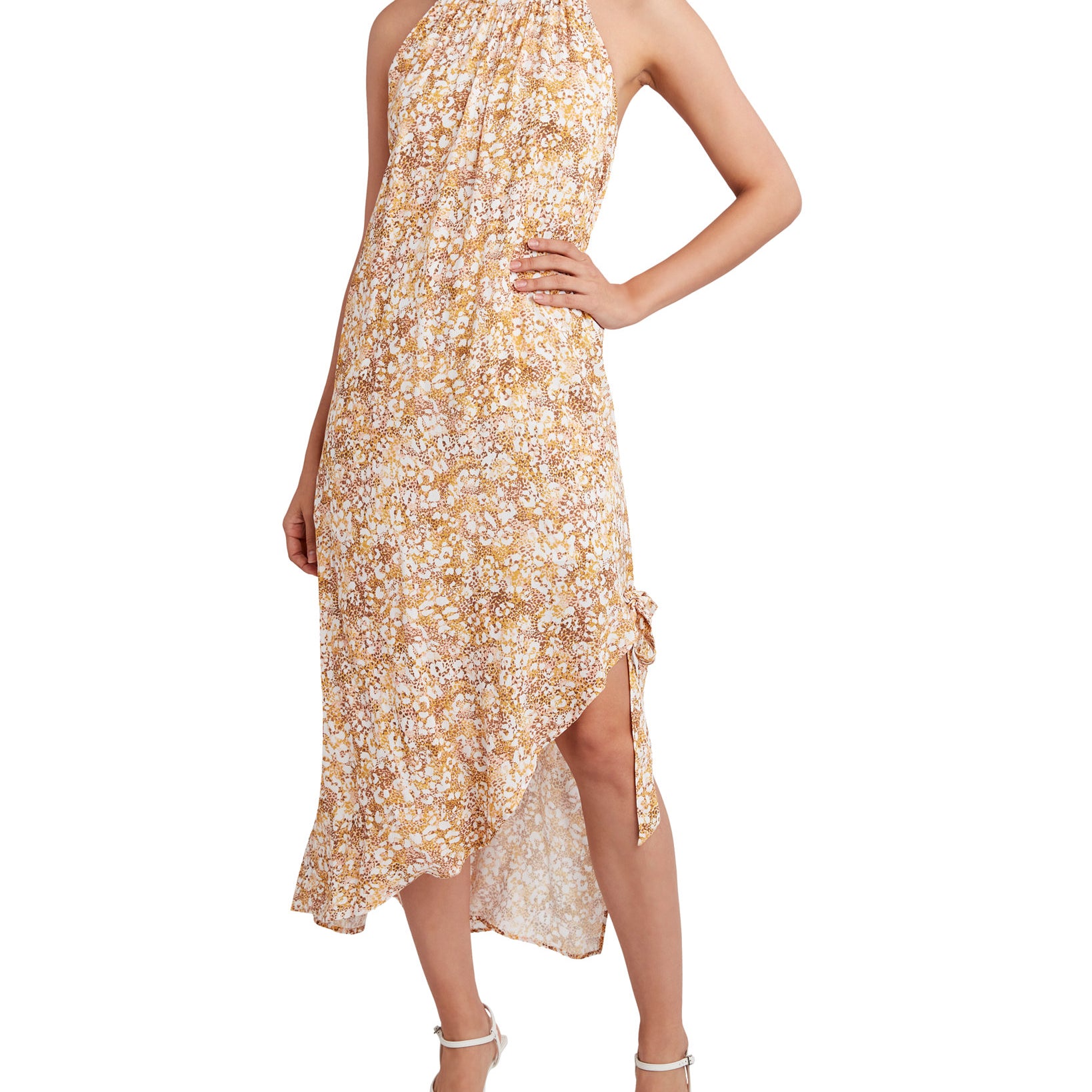 BCBGeneration Women Animal Print Halter Neck Midi Dress