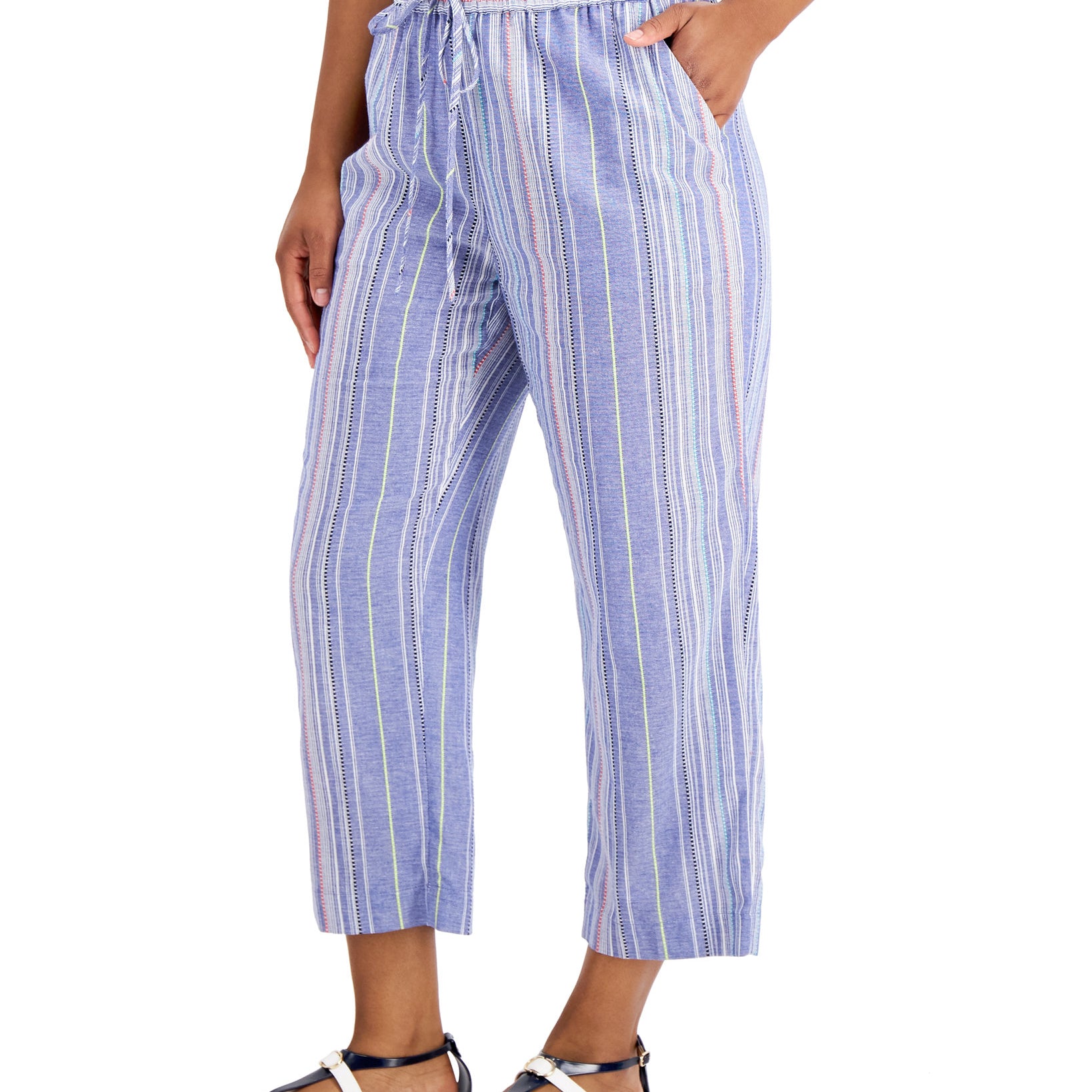 Charter Club Women Striped Pull On Pants