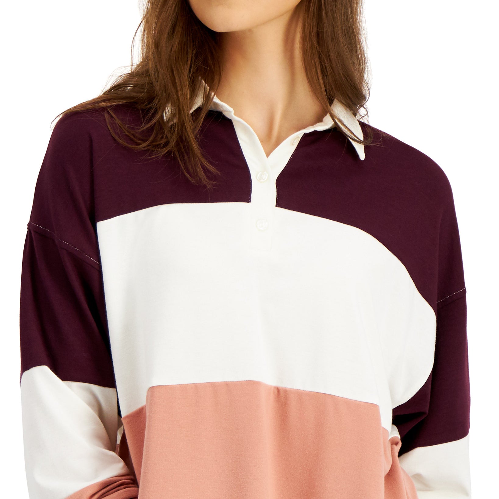 Self Esteem Women Colorblocked Rugby Henley Top
