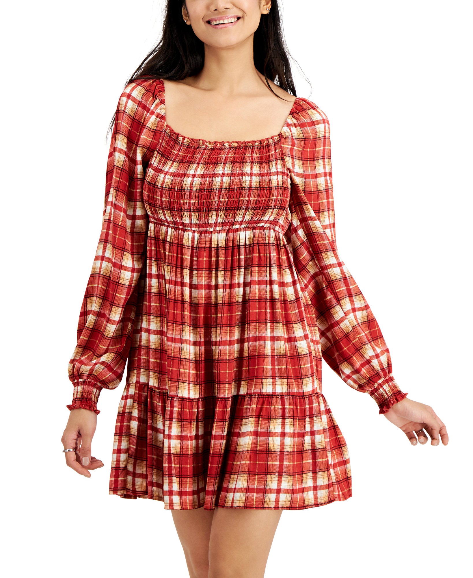 Love, Fire Women Smocked Tiered Dress