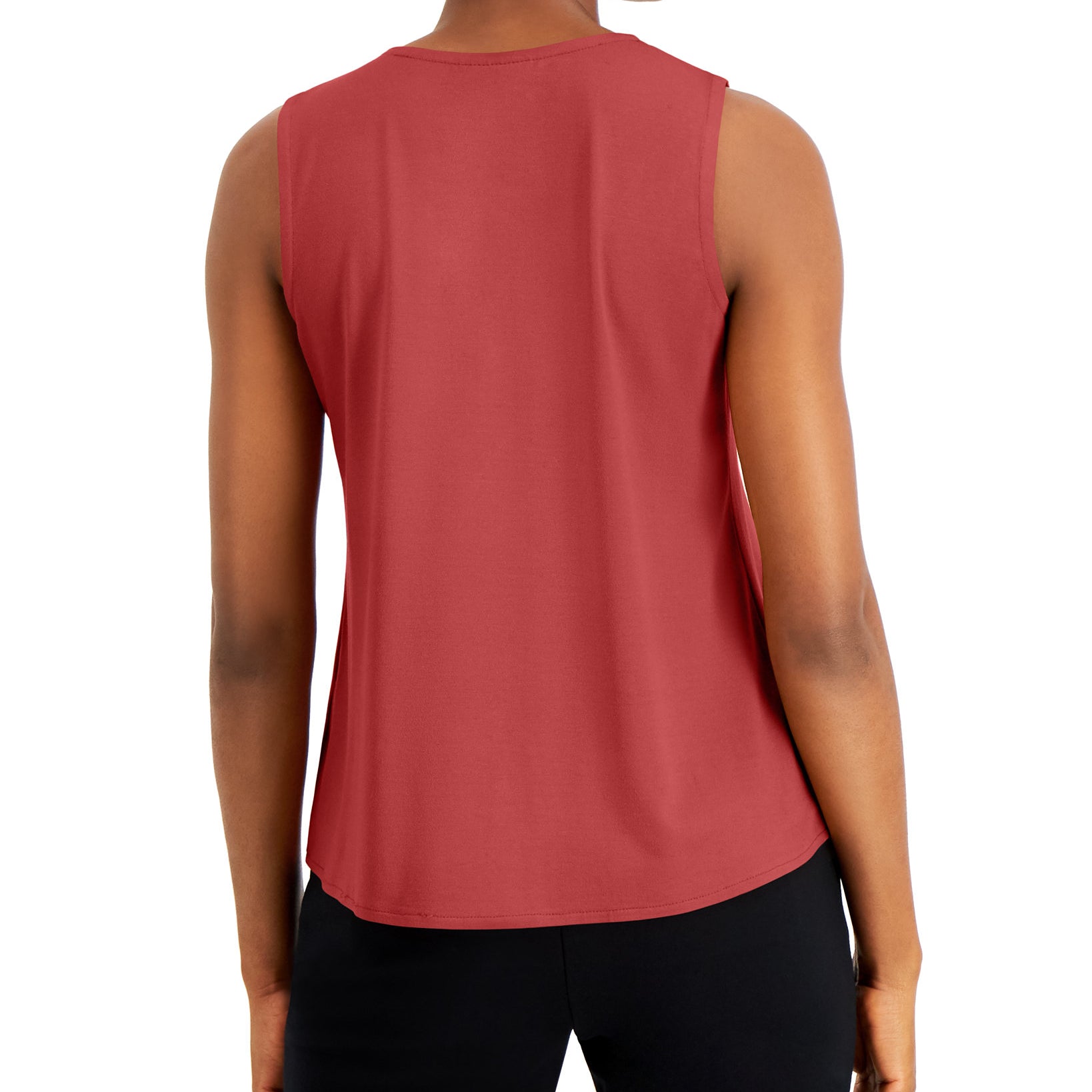 Alfani Women Sleeveless Pleated V Neck Shirt