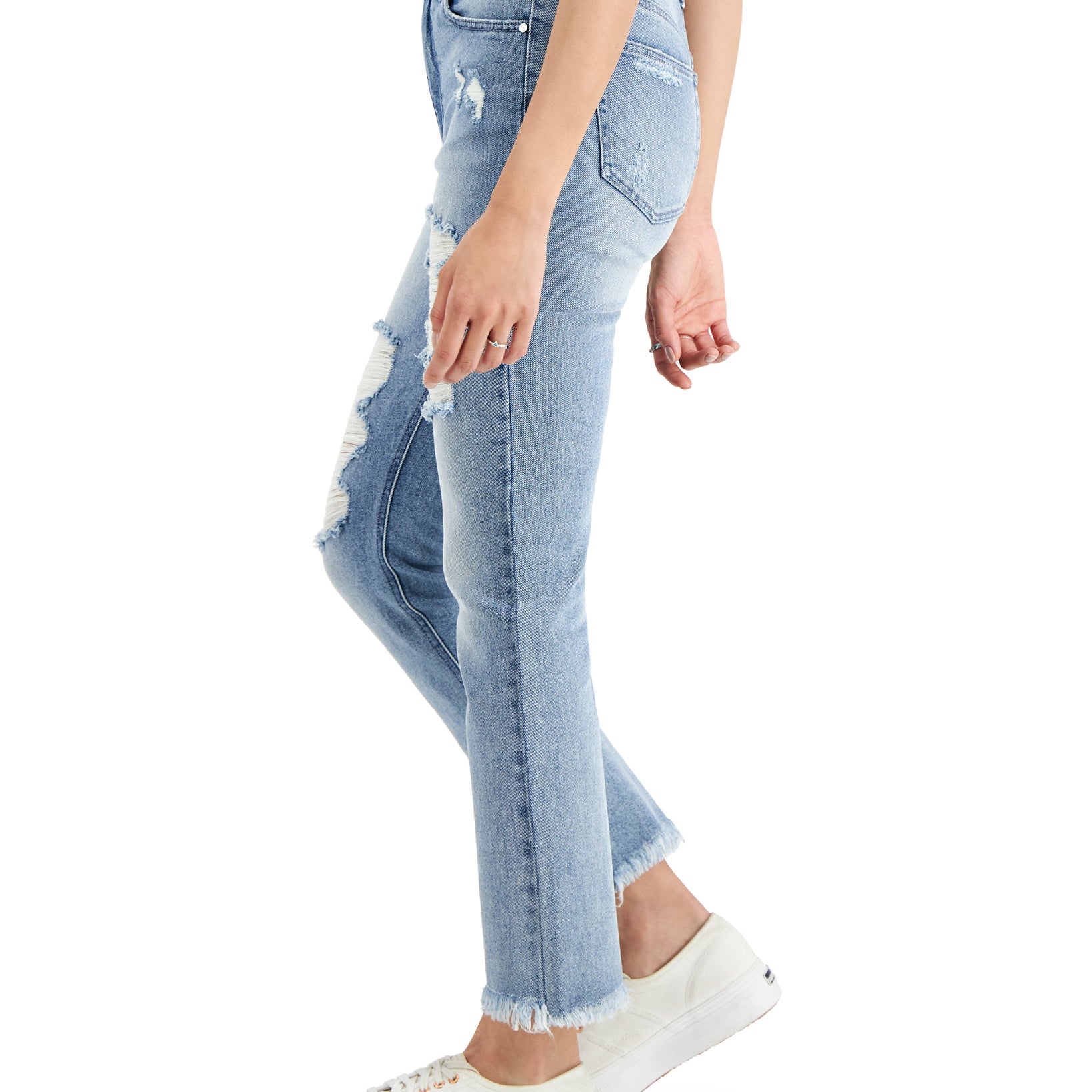 Tinseltown Women Ripped Straight Jeans