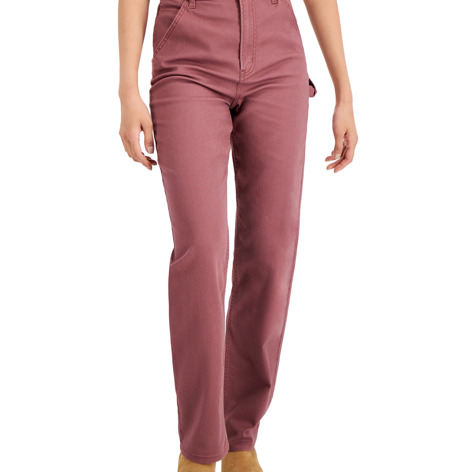 Tinseltown Women Straight Leg Carpenter Jeans Rose Brown