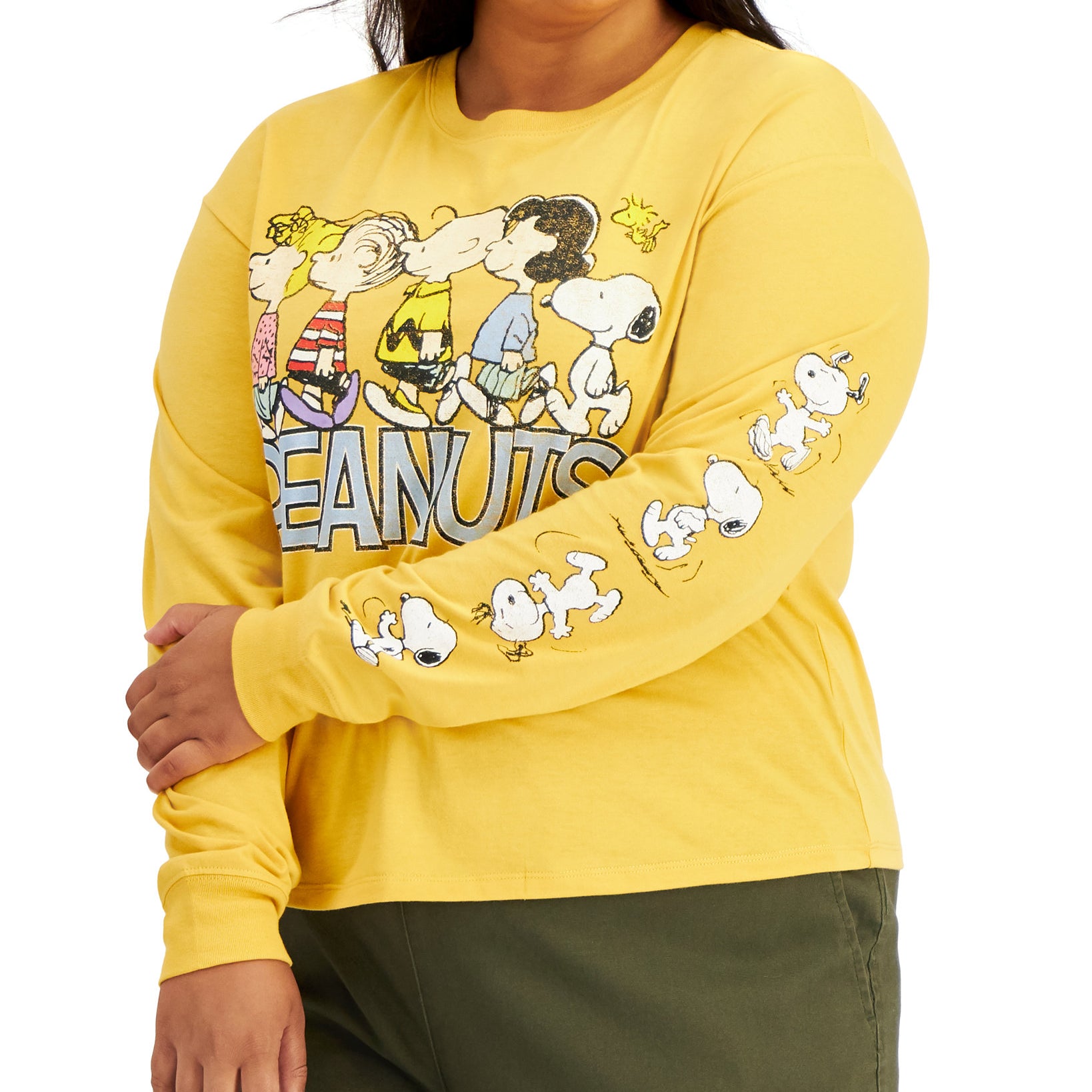 Love Tribe Women Plus Peanuts Screen Print Top