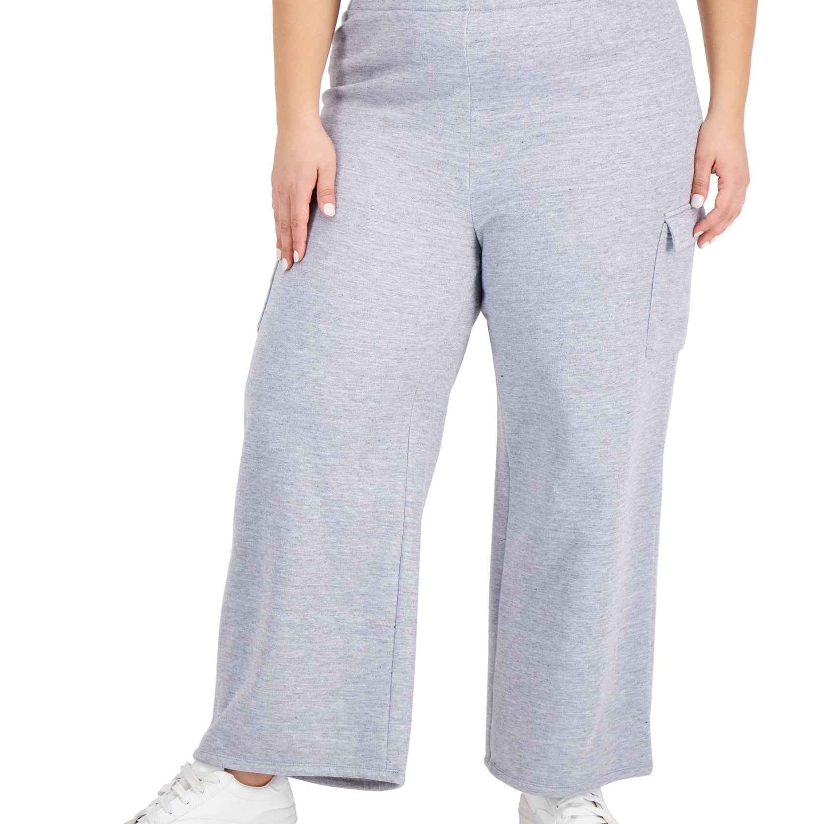 Derek Heart Women Plus Trendy Cargo Pocket Pants Medium Grey