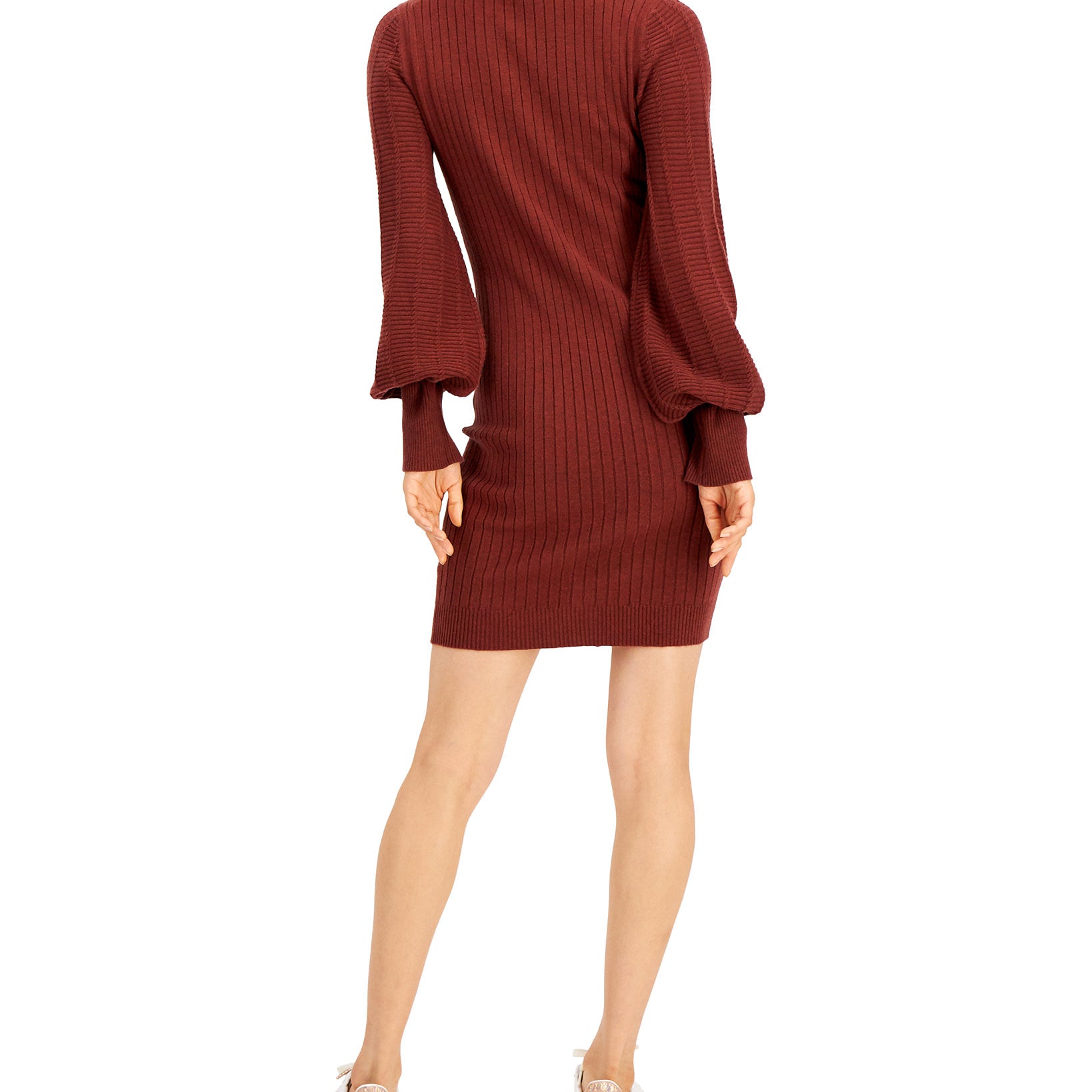 Hooked Up by IOT Women Balloon Sleeve Sweater Dress