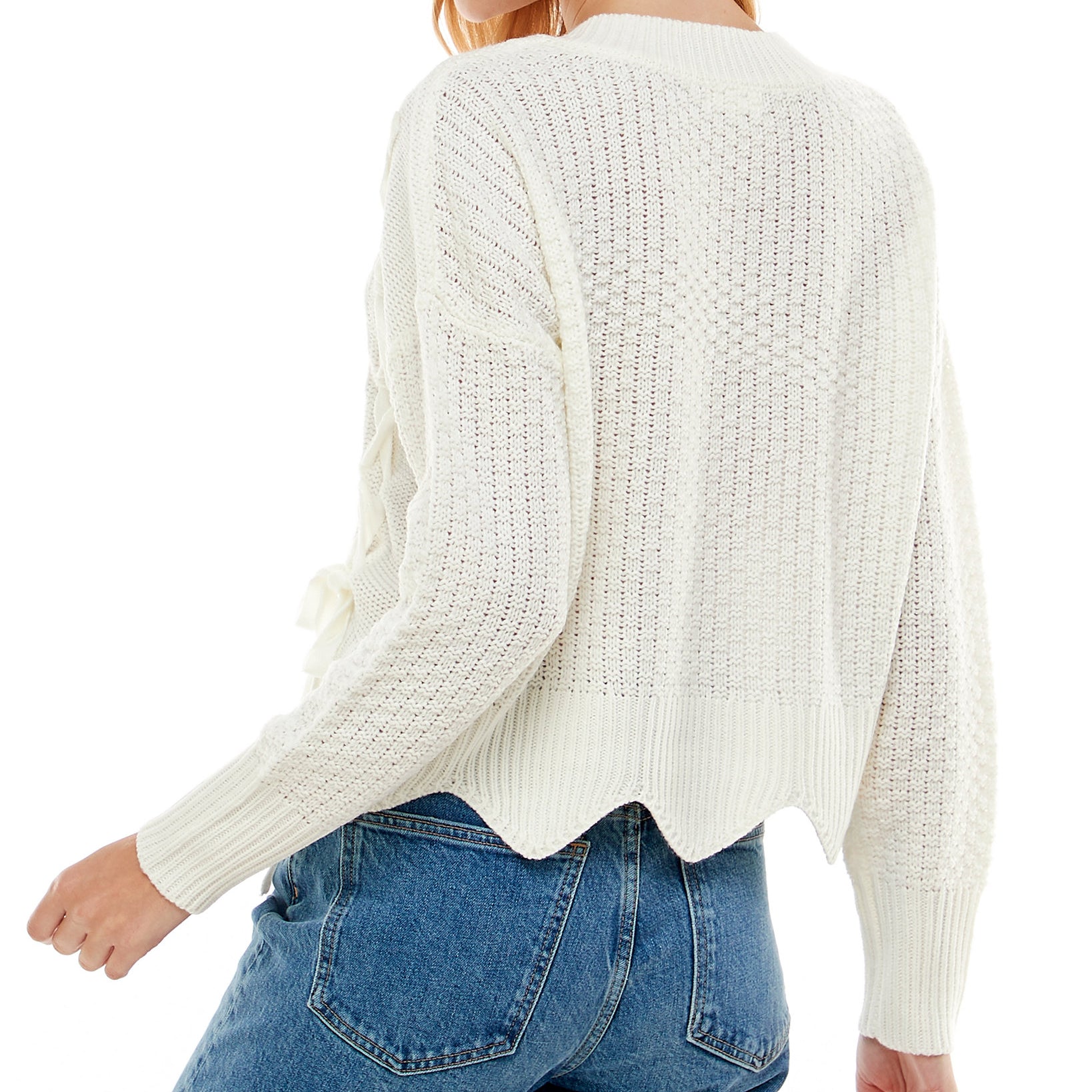 Ultra Flirt Women Mixed Cable Knit Sweater