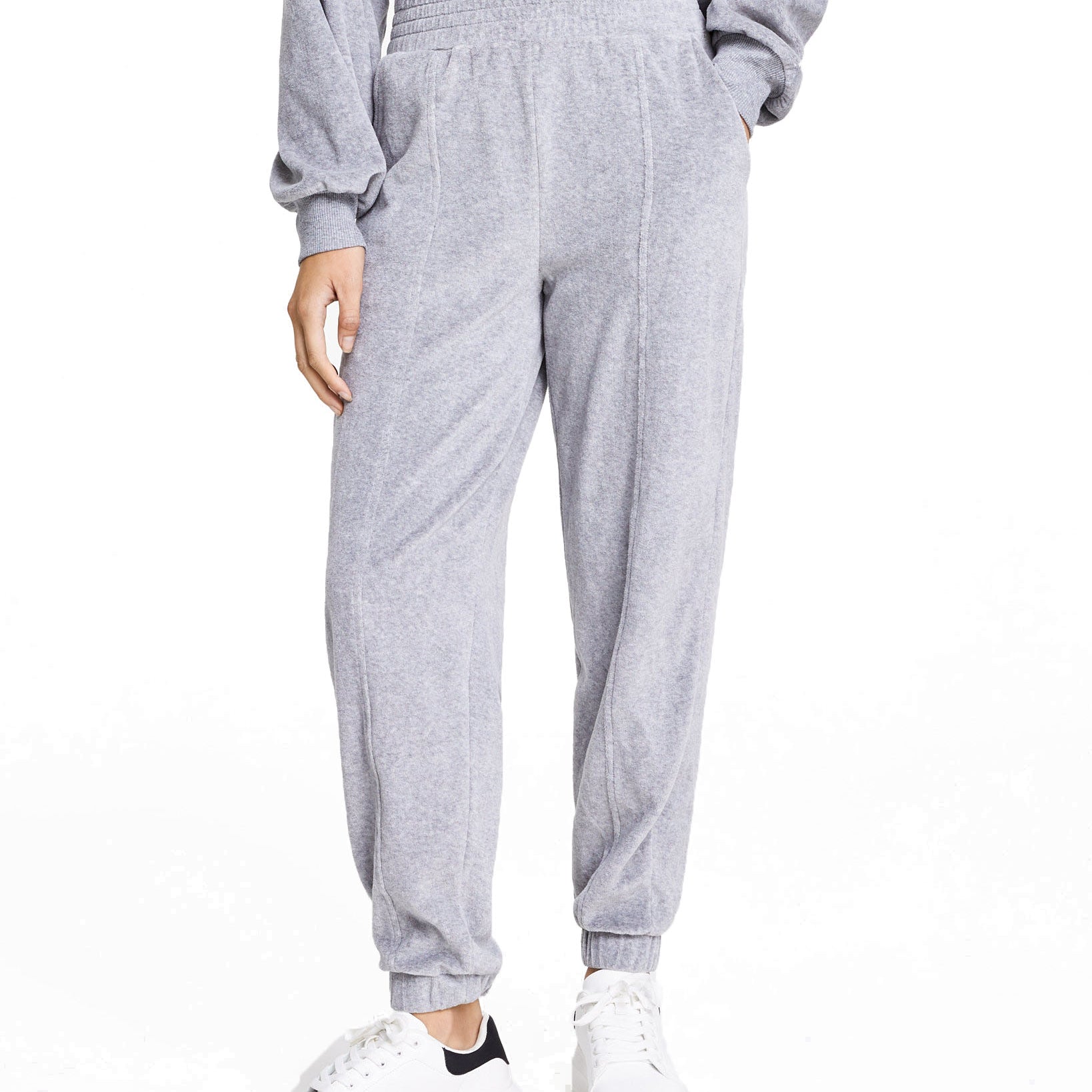 Vanilla Star Women Velour Jogger Pants Heather Grey