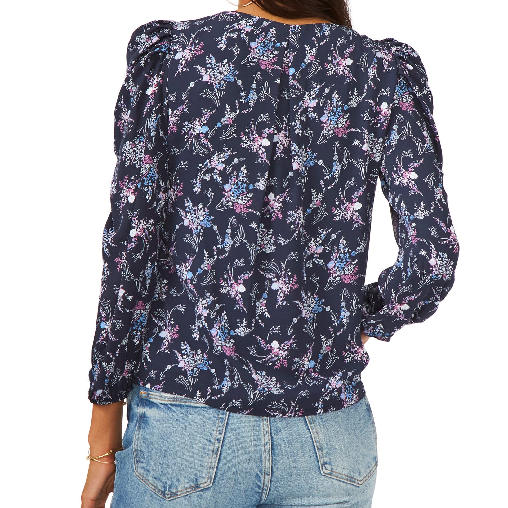 Sam & Jess Women Surplice Puff Sleeve Top