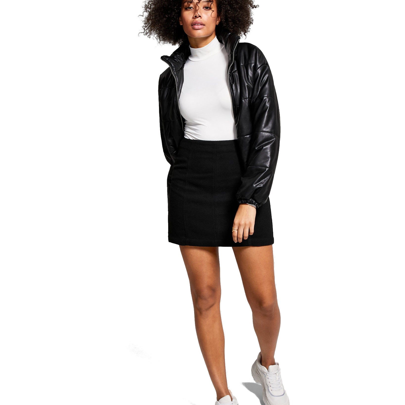 And Now This Women Seamed Mini Skirt Black