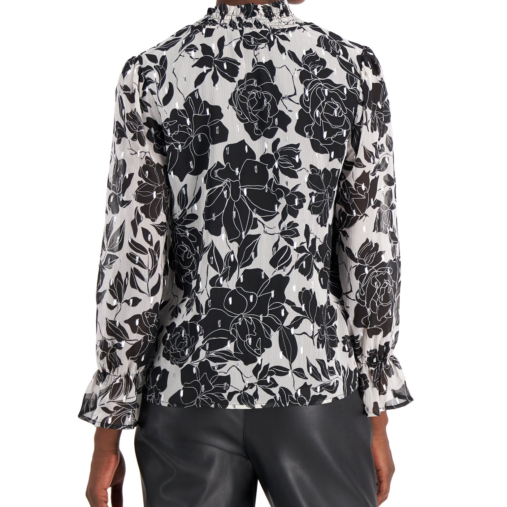 Willow Drive Women Ruffled Mock Neck Top