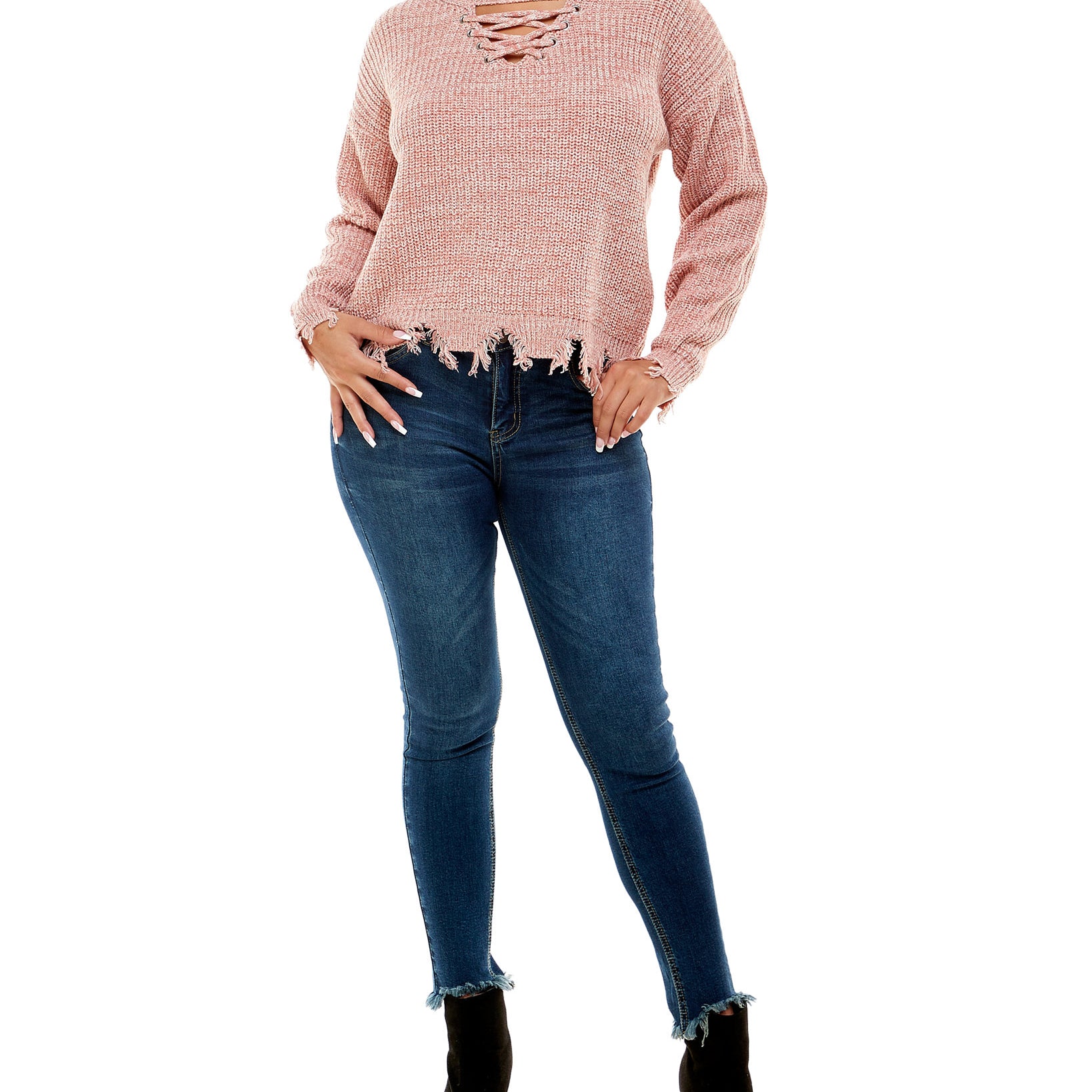 Planet Gold Juniors Distressed Sweater