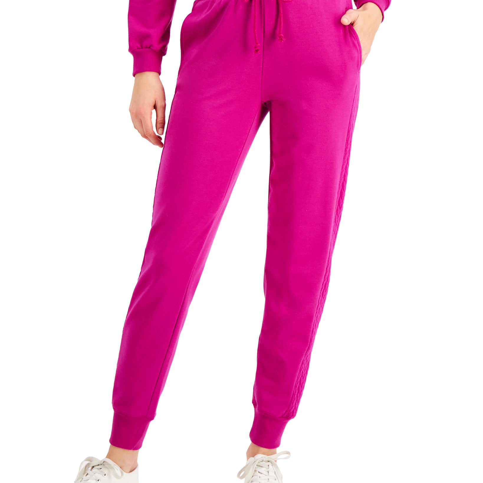Charter Club Women Drawstring Jogger Pants Pink Fancy