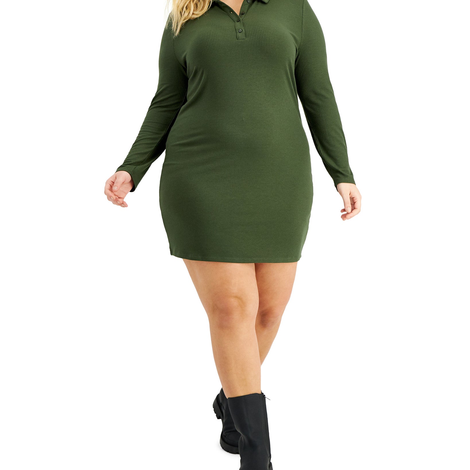 Love, Fire Women Plus Polo Bodycon Dress Deep Depths