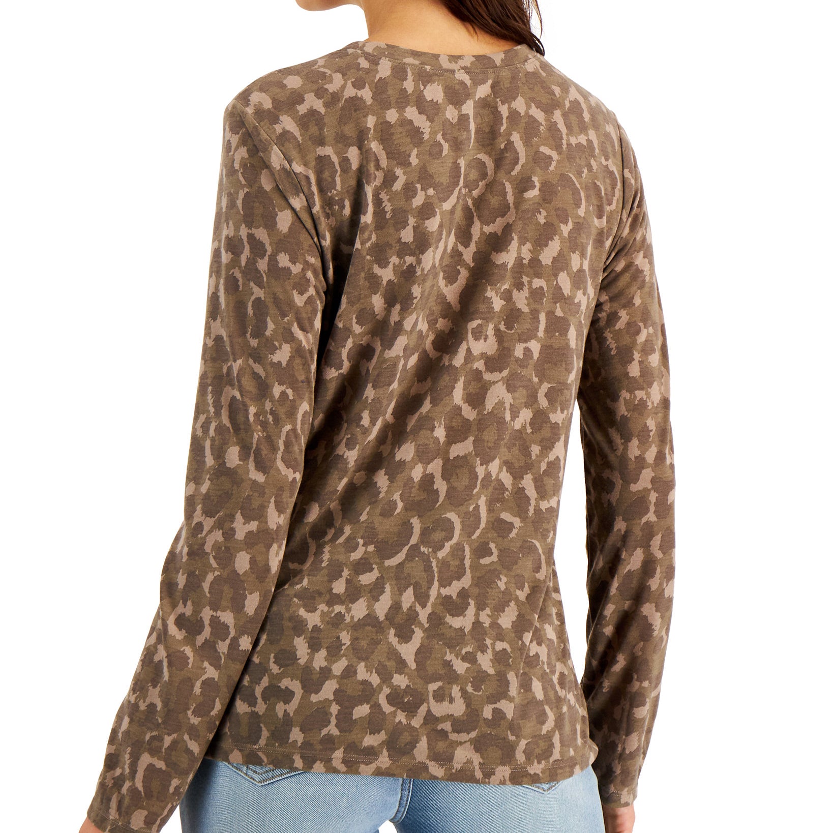 Cold Crush Women Leopard Print Long Sleeve T Shirt