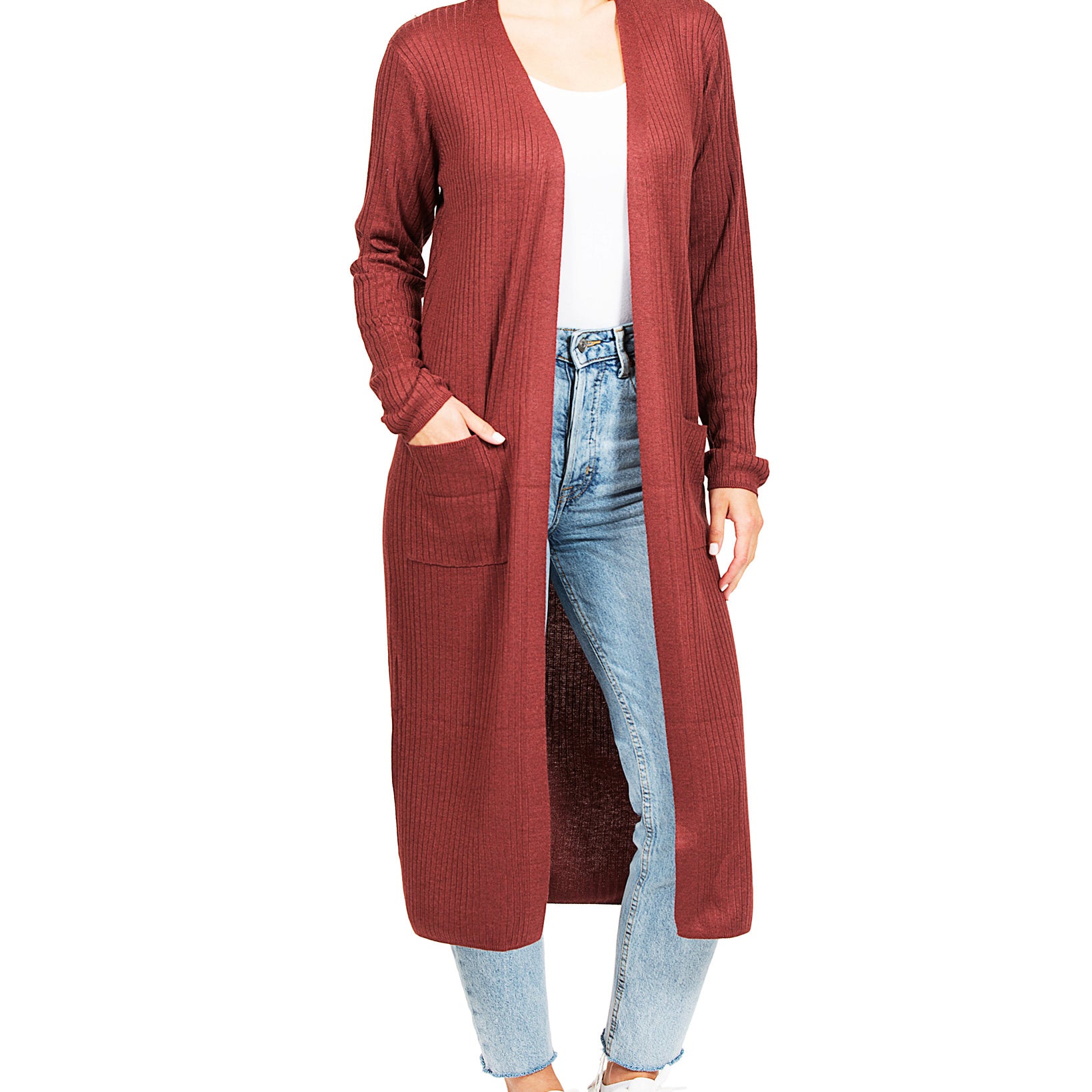 Hippie Rose Women Ribbed Duster Cardigan