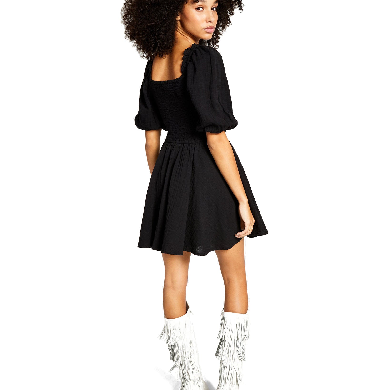 And Now This Women Cotton Smocked Mini Dress
