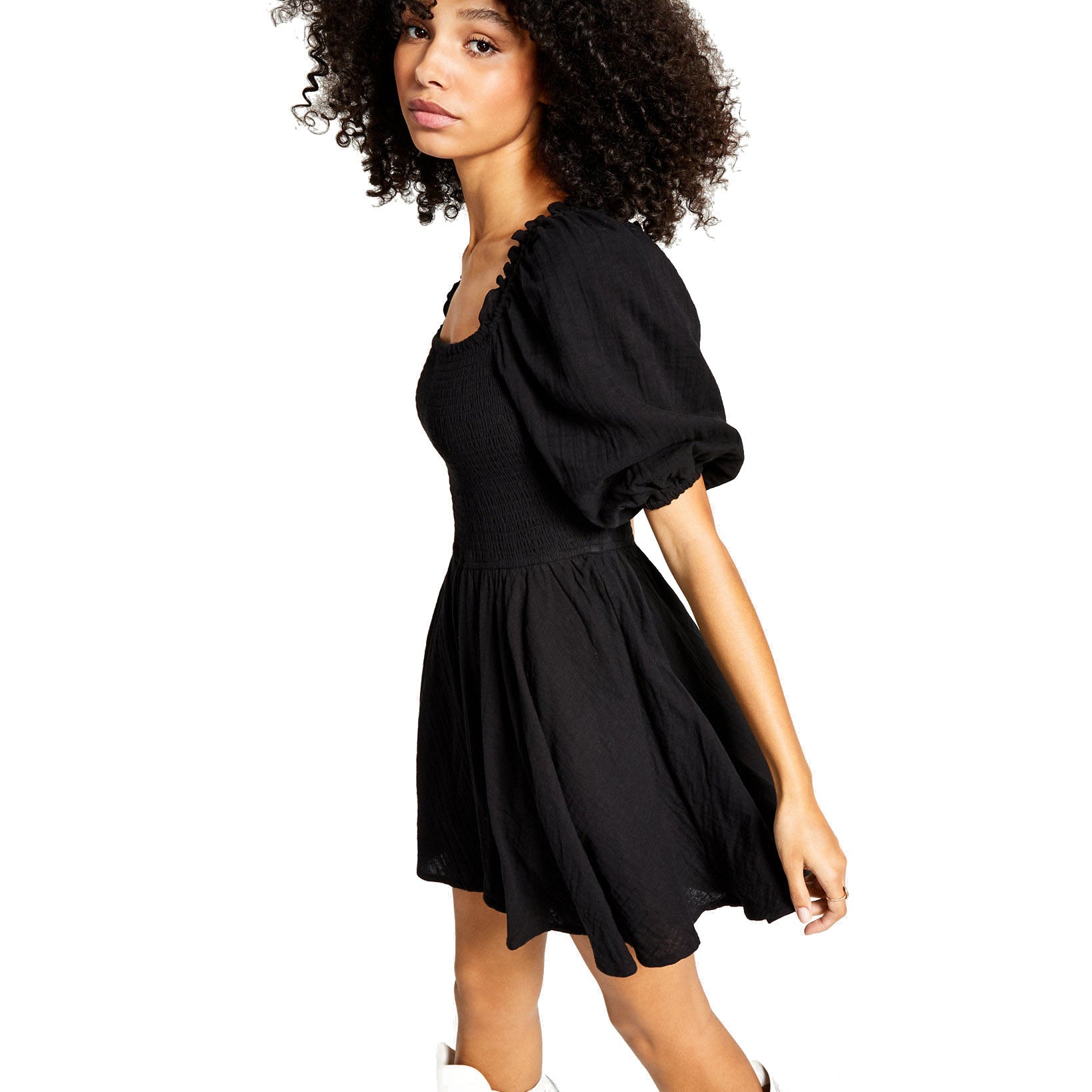 And Now This Women Cotton Smocked Mini Dress