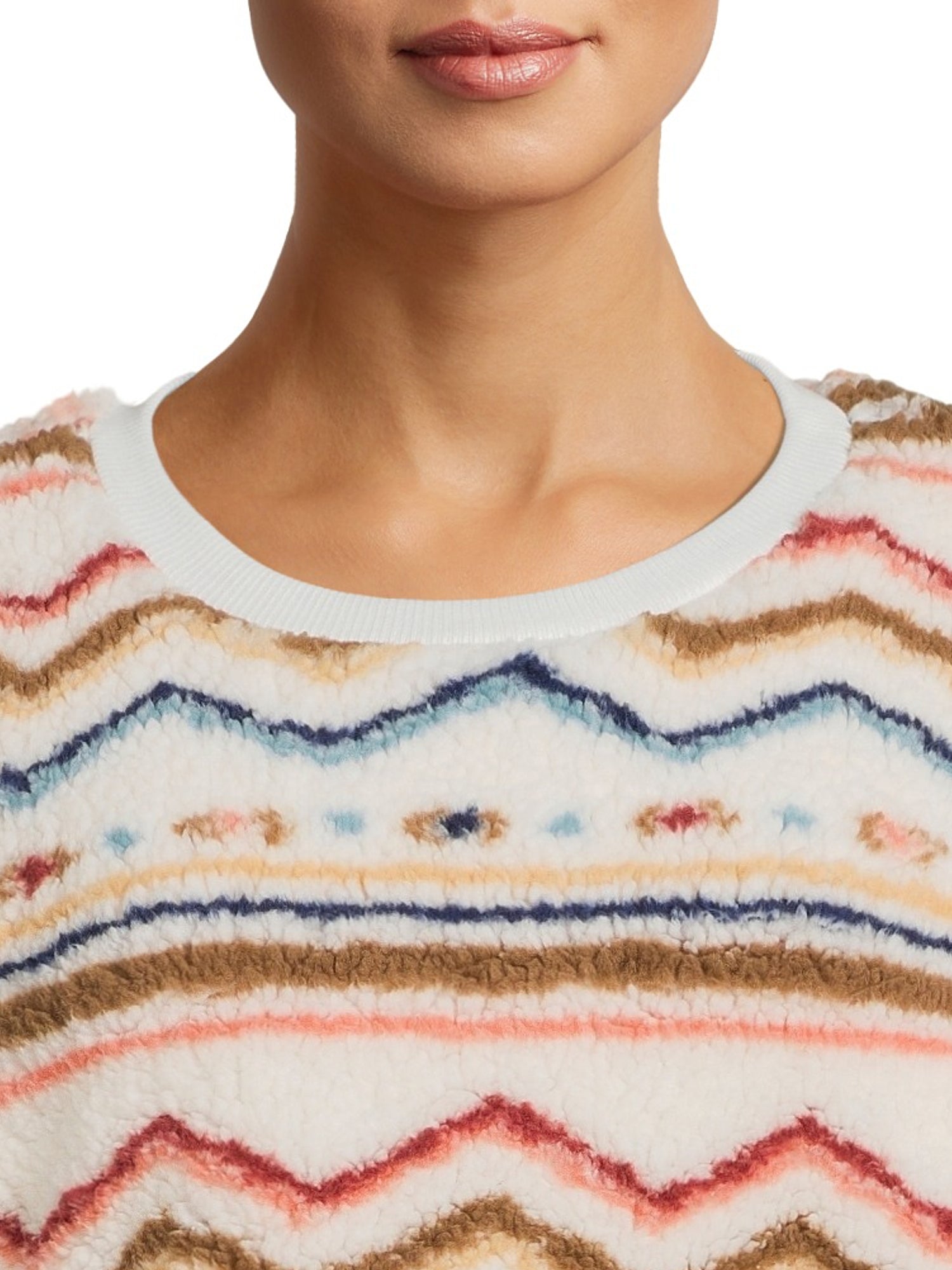 Love + Joy Juniors Plus Plus Faux Sherpa Pullover Top