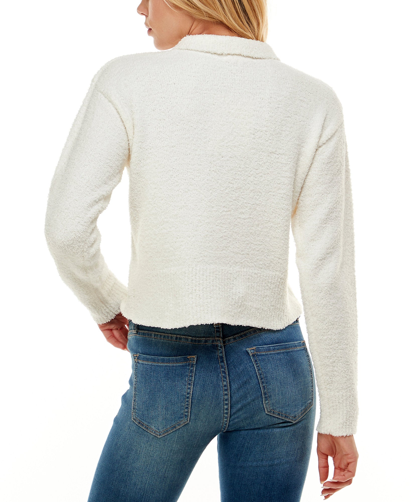 Ultra Flirt Women Fuzzy Polo Top