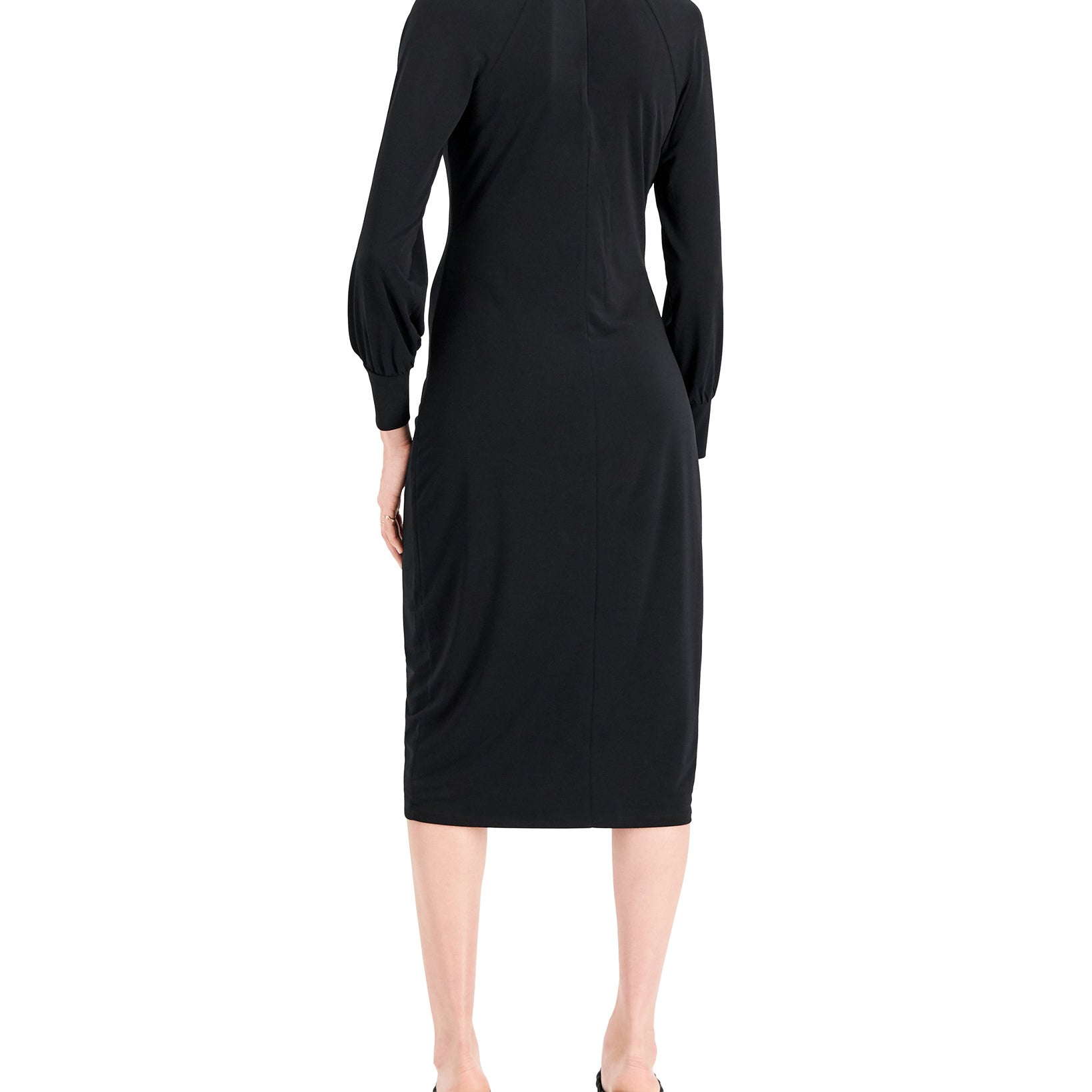 INC International Concepts Women Mock Neck Ruched Dress