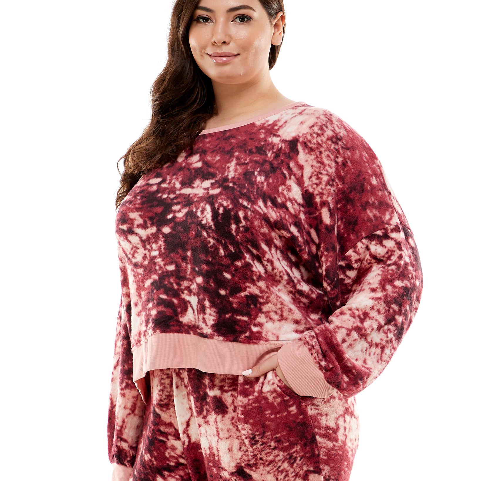 Derek Heart Women Plus Trendy Twisted Back Sweatshirt