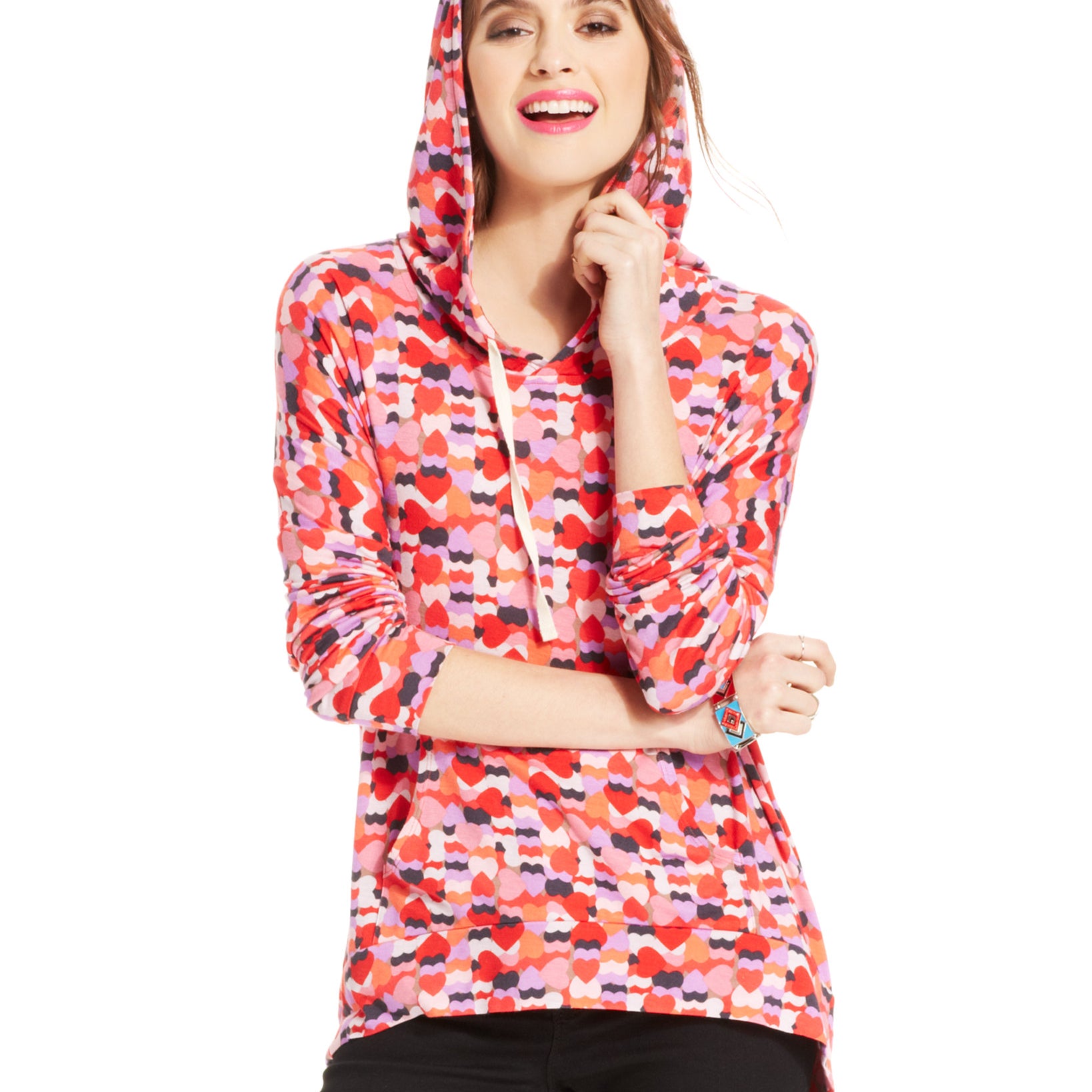 American Rag Women Printed Hoodie