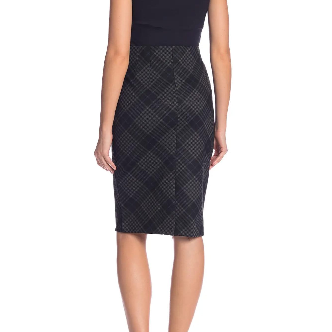 Amanda & Chelsea Women Plaid Print Ponte Skirt