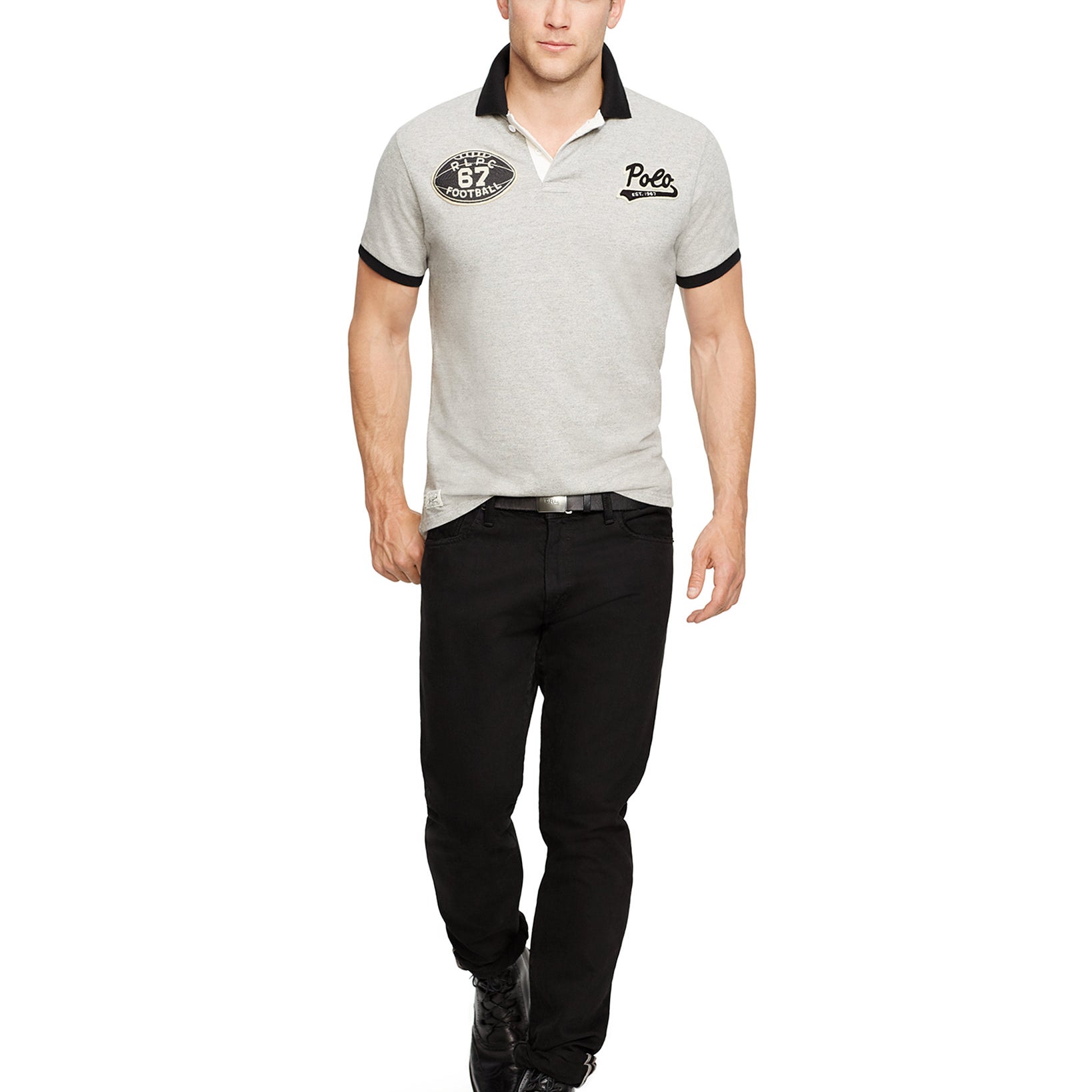 Polo Ralph Lauren Men Custom Fit Football Polo