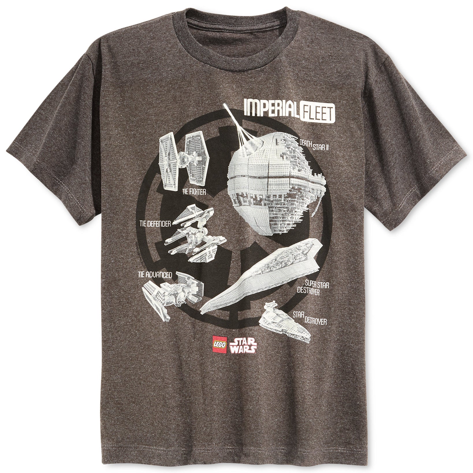 LEGO Boys Star Wars Empire Ships T Shirt Charcoal Heather