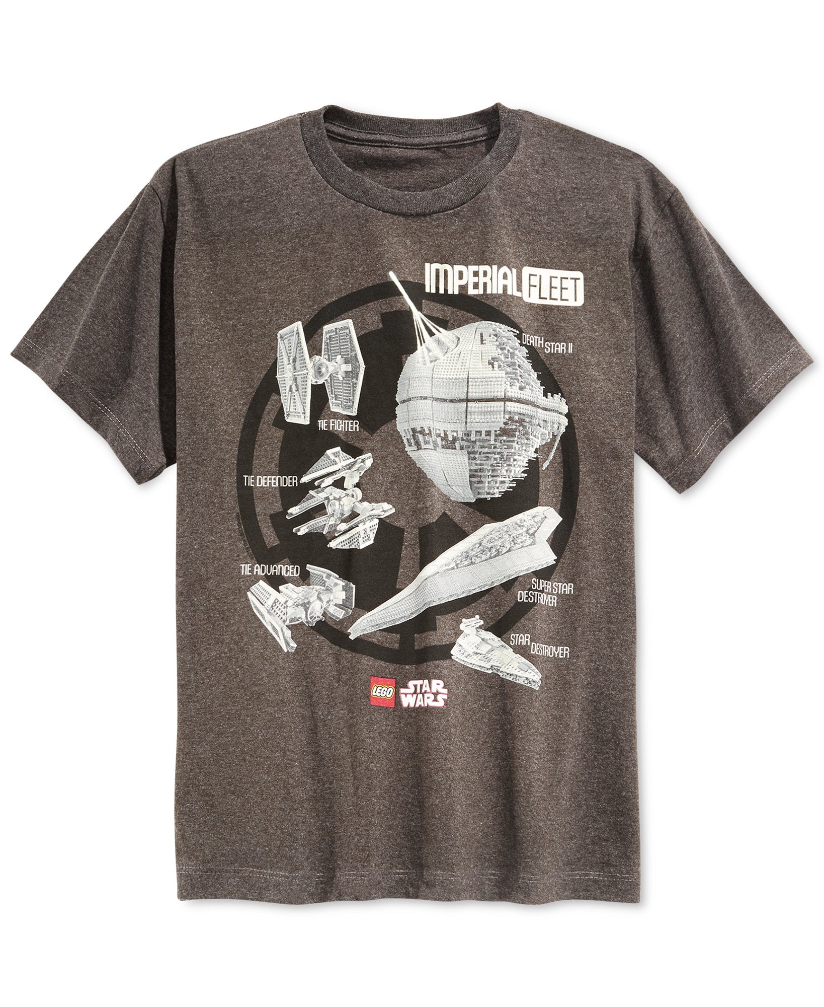 LEGO Boys Star Wars Empire Ships T Shirt Charcoal Heather