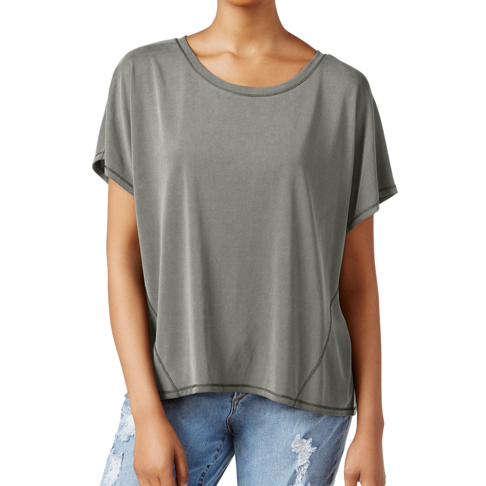RACHEL Rachel Roy Women Split Back T Shirt Stone