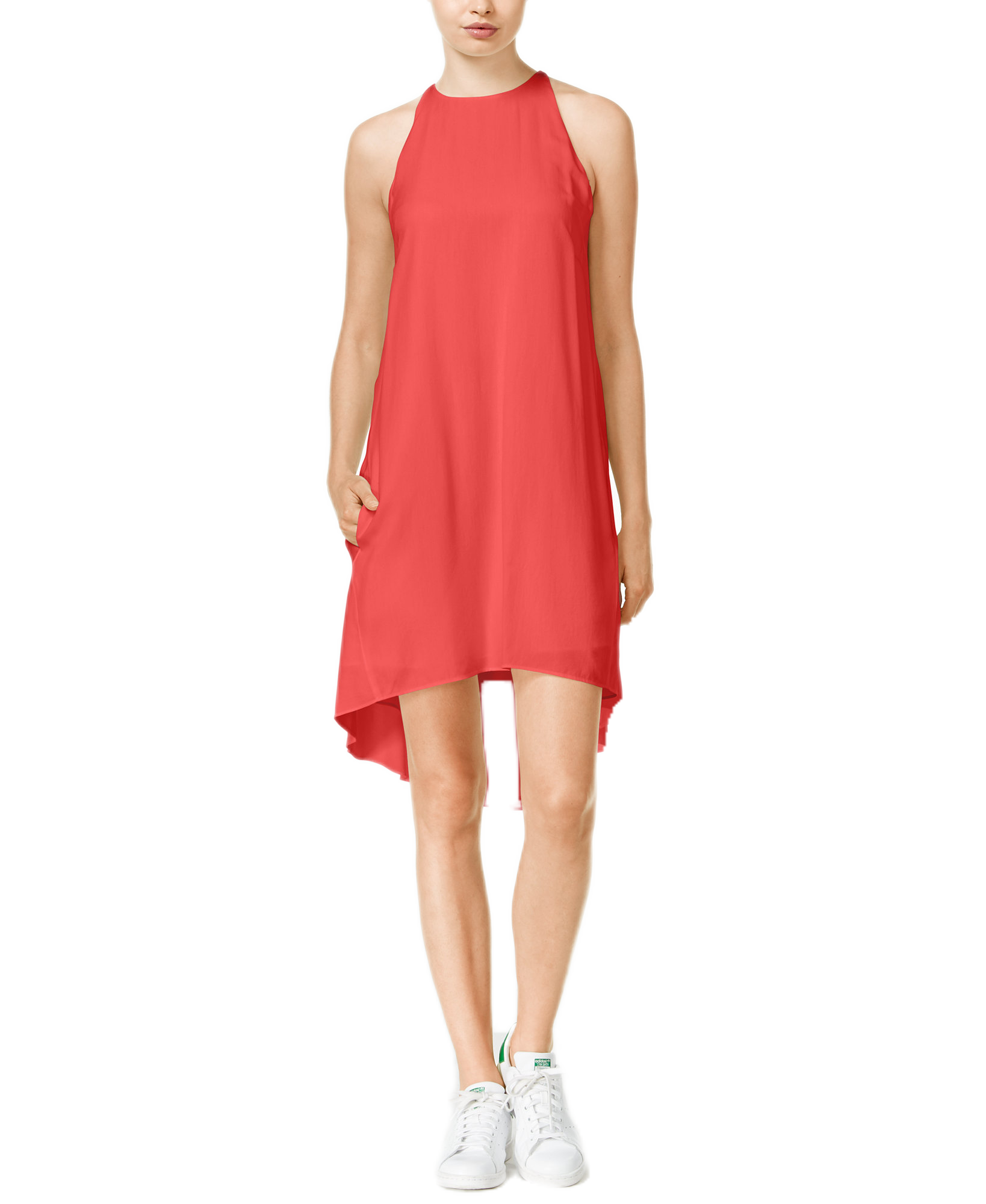 RACHEL Rachel Roy Women High Low Trapeze Dress Poppy