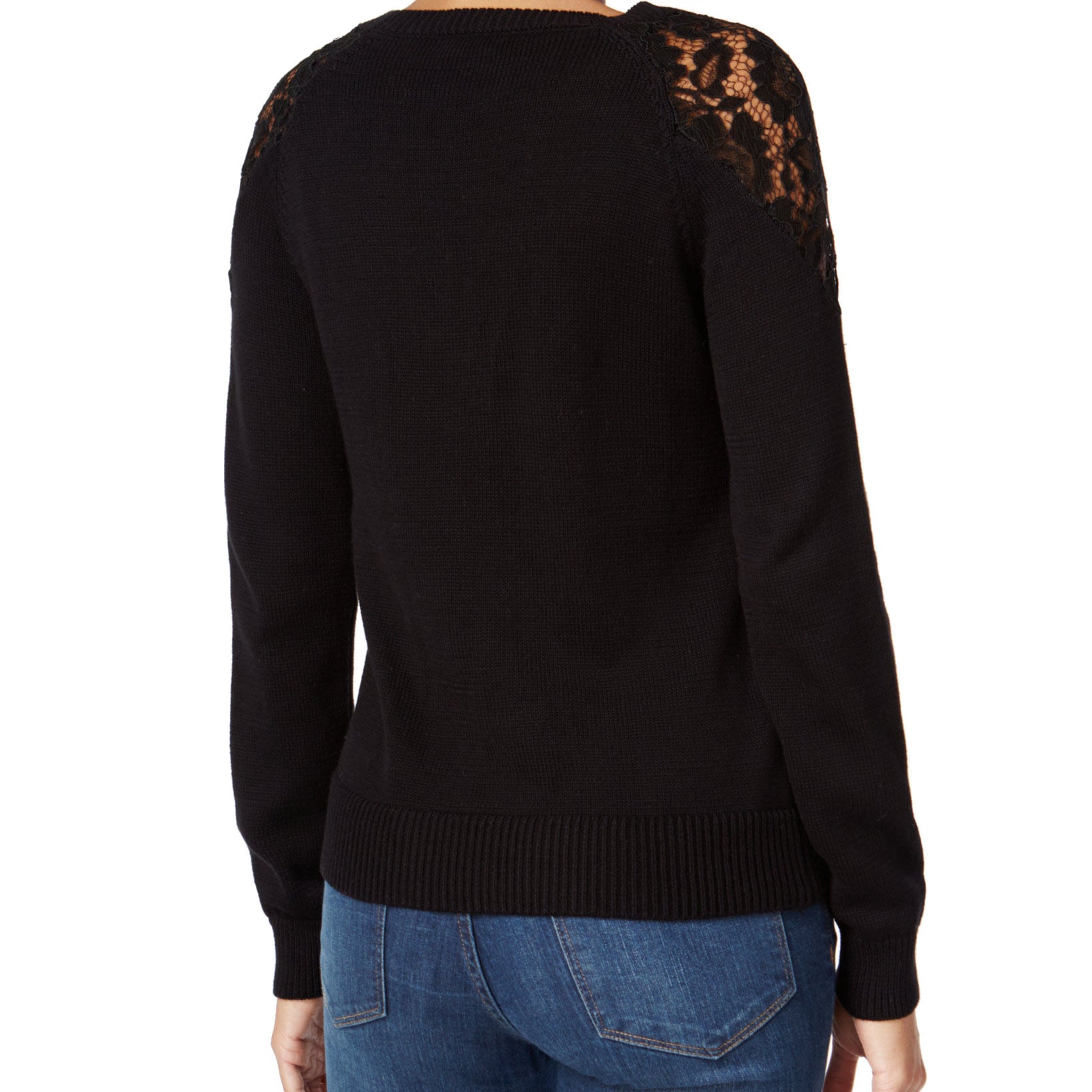 Maison Jules Women Crochet Lace Sweater