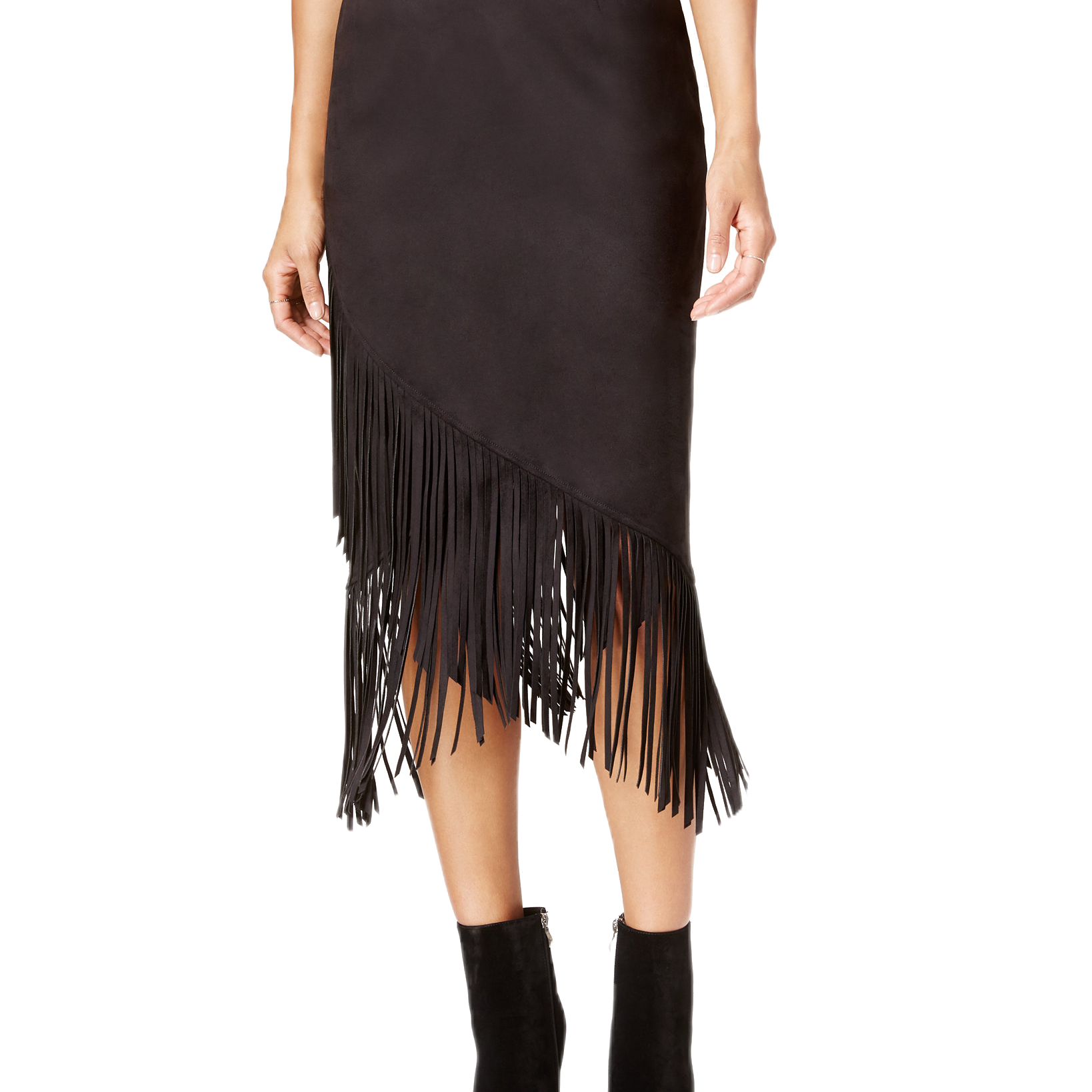 RACHEL Rachel Roy Women Fringe Crossover Skirt Black