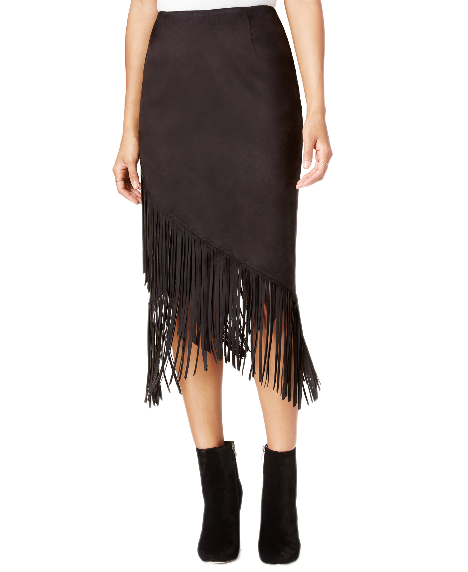 RACHEL Rachel Roy Women Fringe Crossover Skirt Black