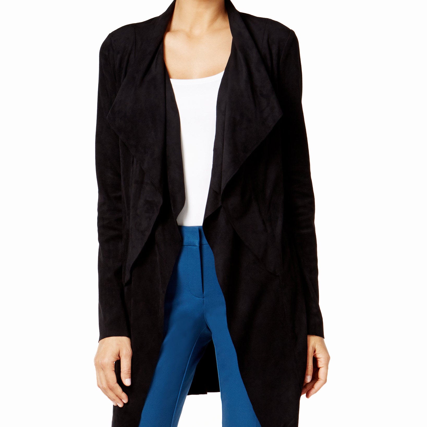 Alfani Women Faux Suede Jacket Deep Black