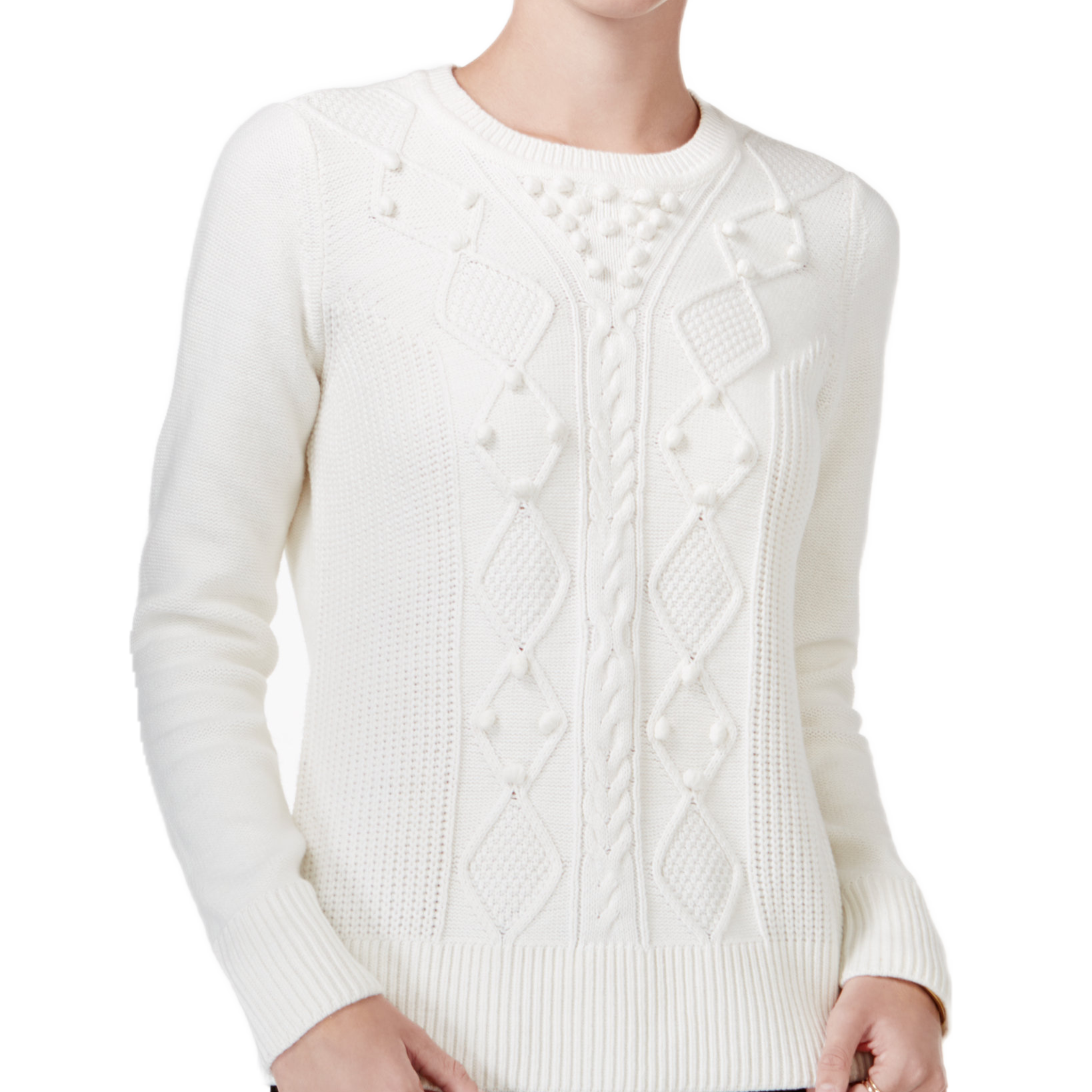 Maison Jules Women Textured Sweater Egret
