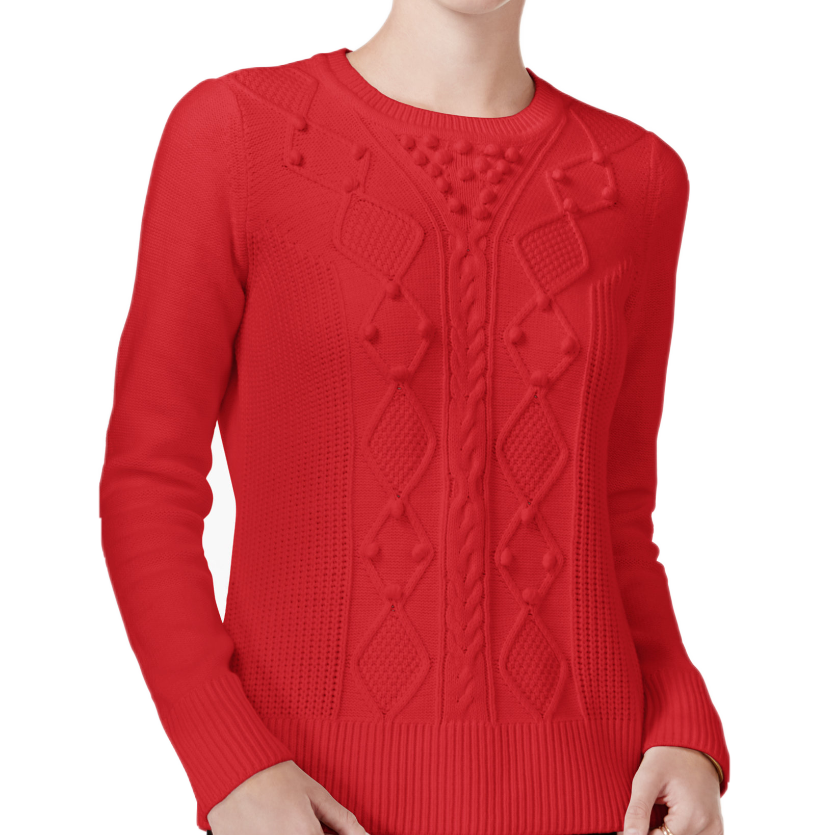 Maison Jules Women Textured Sweater Loving Red