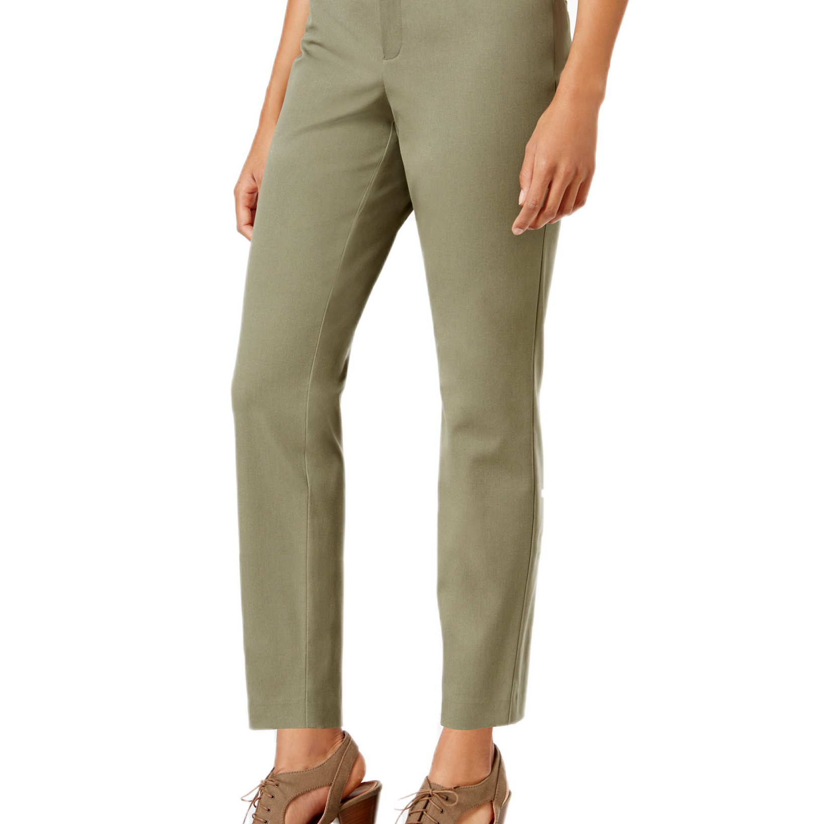 Maison Jules Women Slim Fit Ankle Pants Dusty Olive