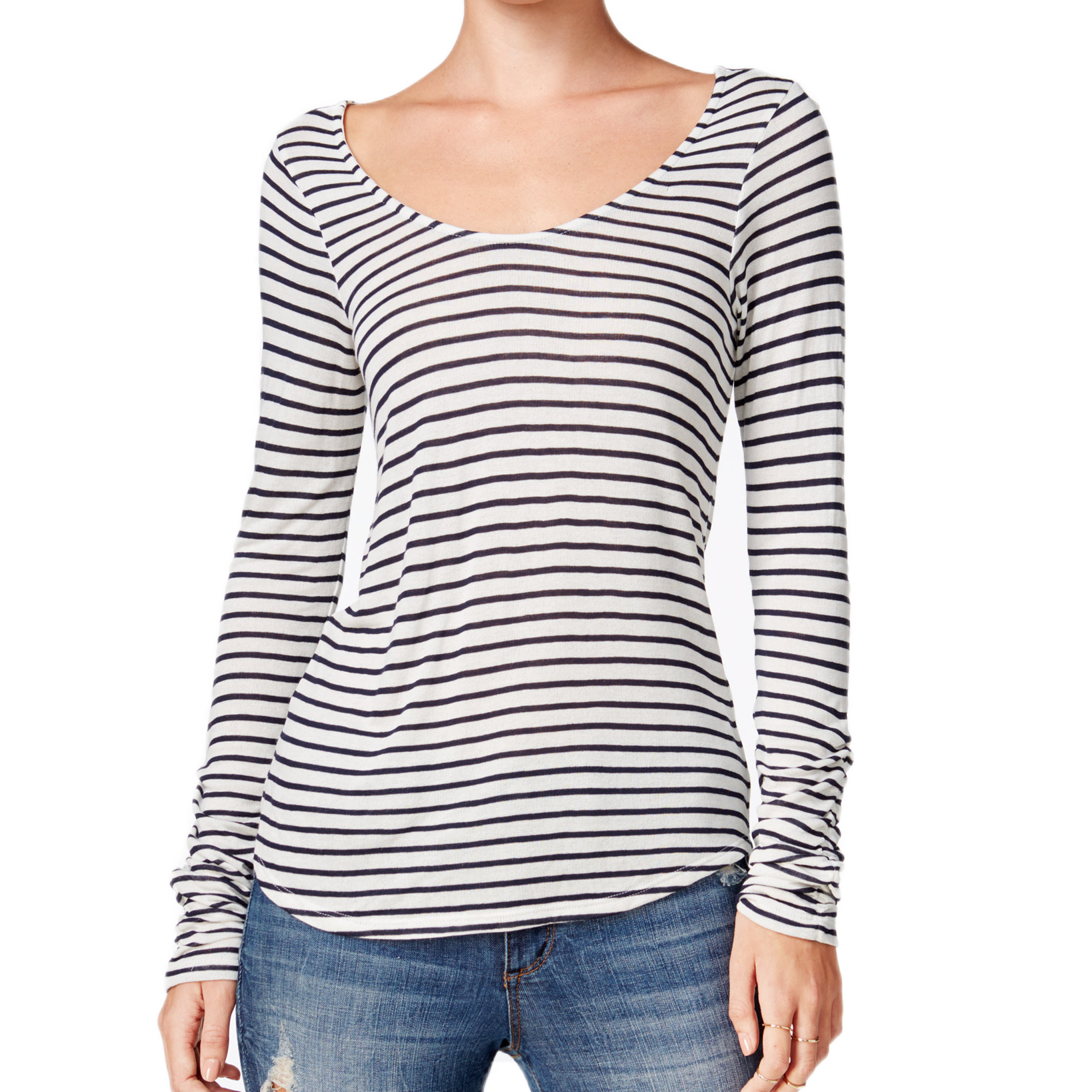 chelsea sky Women Montrose Striped Open Back Top Navy
