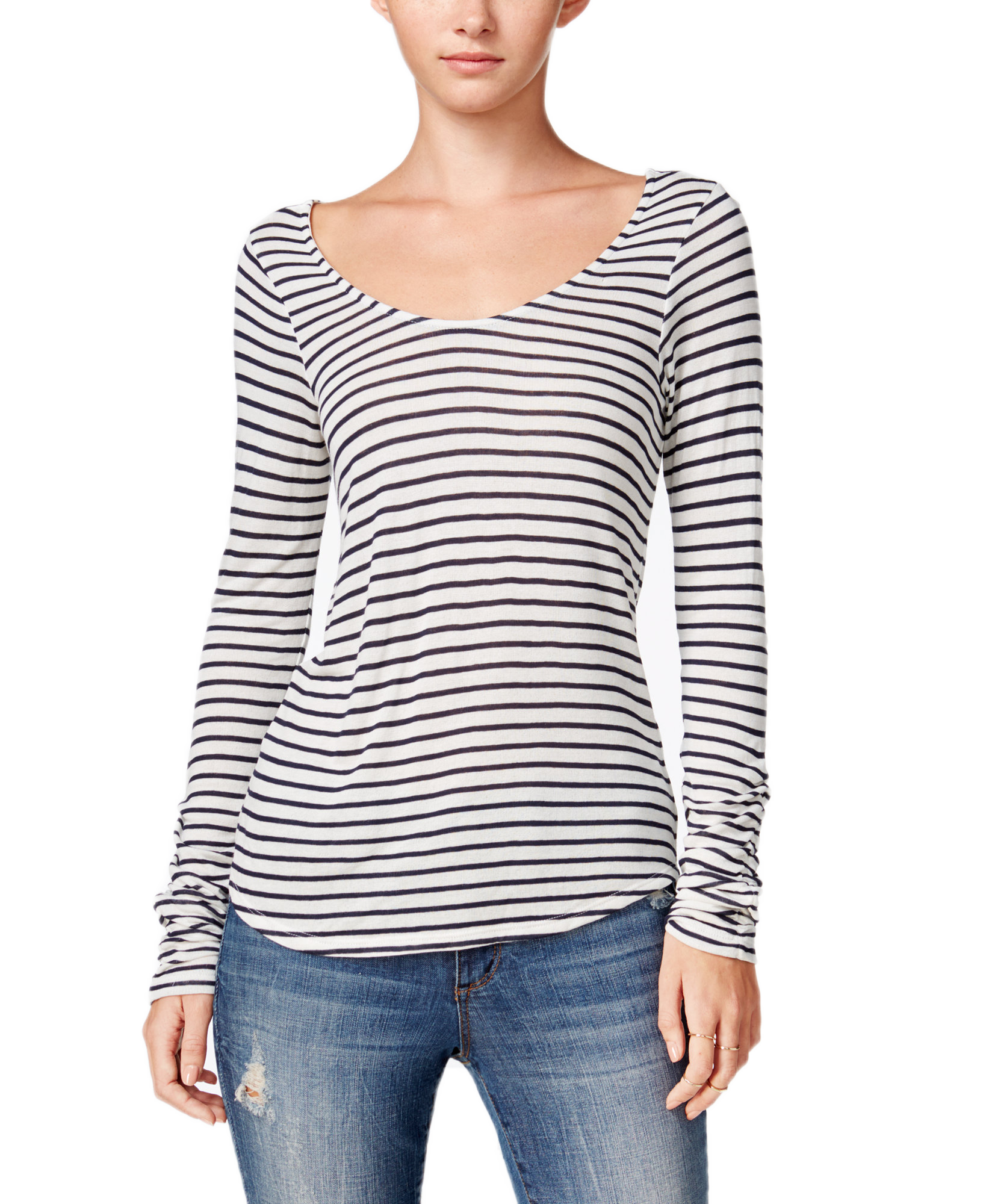 chelsea sky Women Montrose Striped Open Back Top Navy