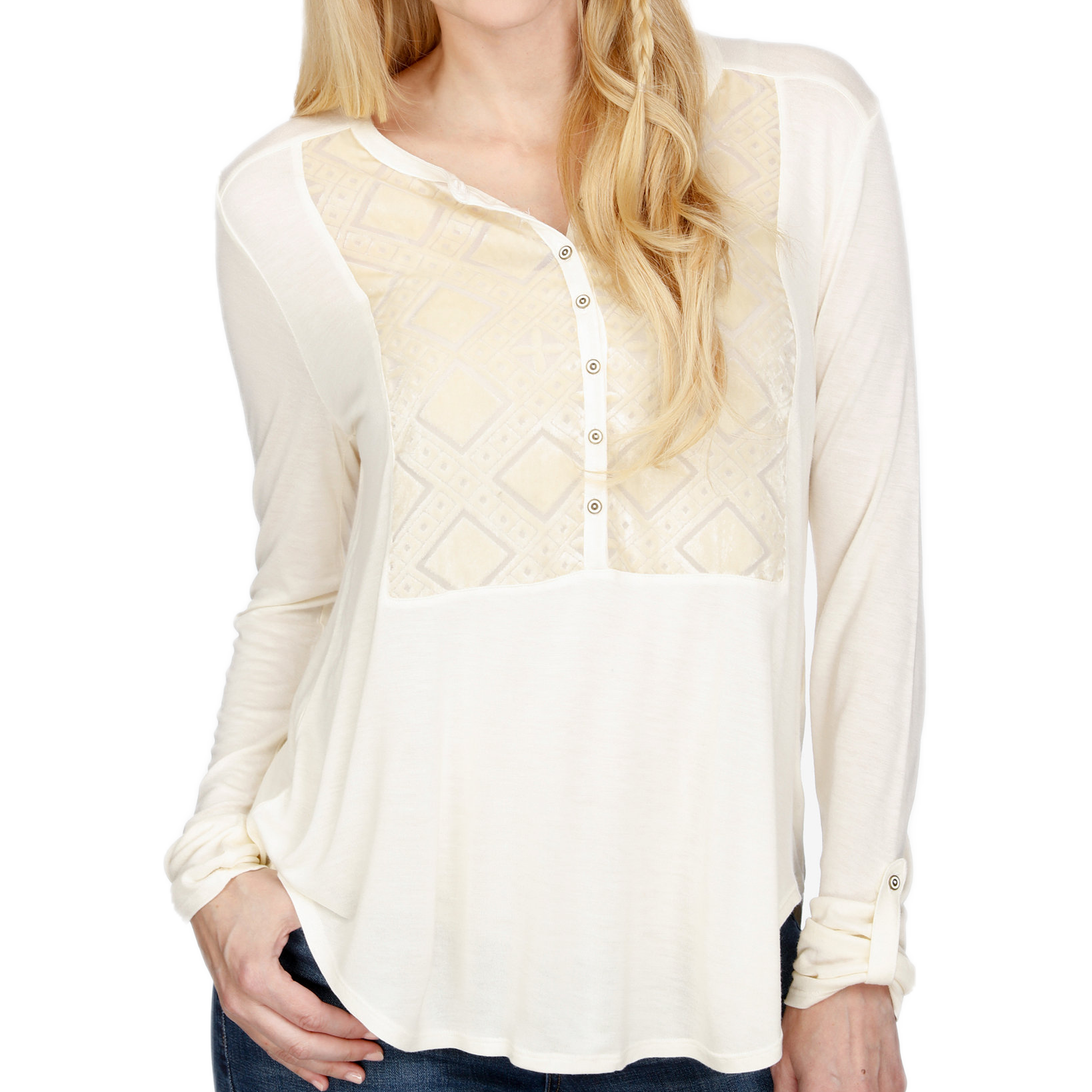 Lucky Brand Women Lucky Brand Velvet Burnout Top Birch