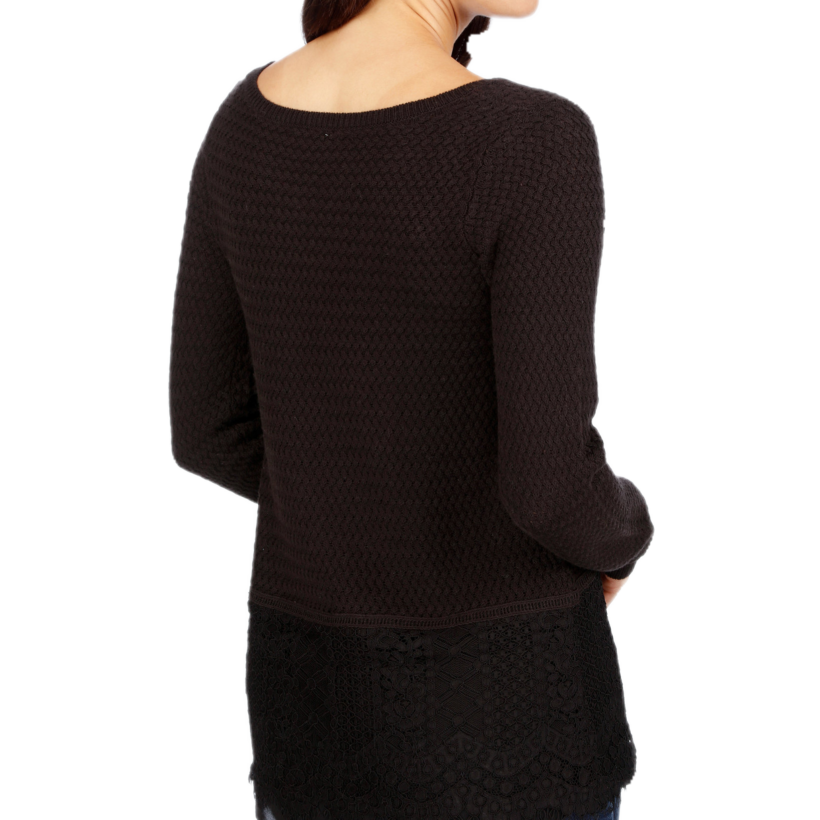 Lucky Brand Women Lace Trim Sweater