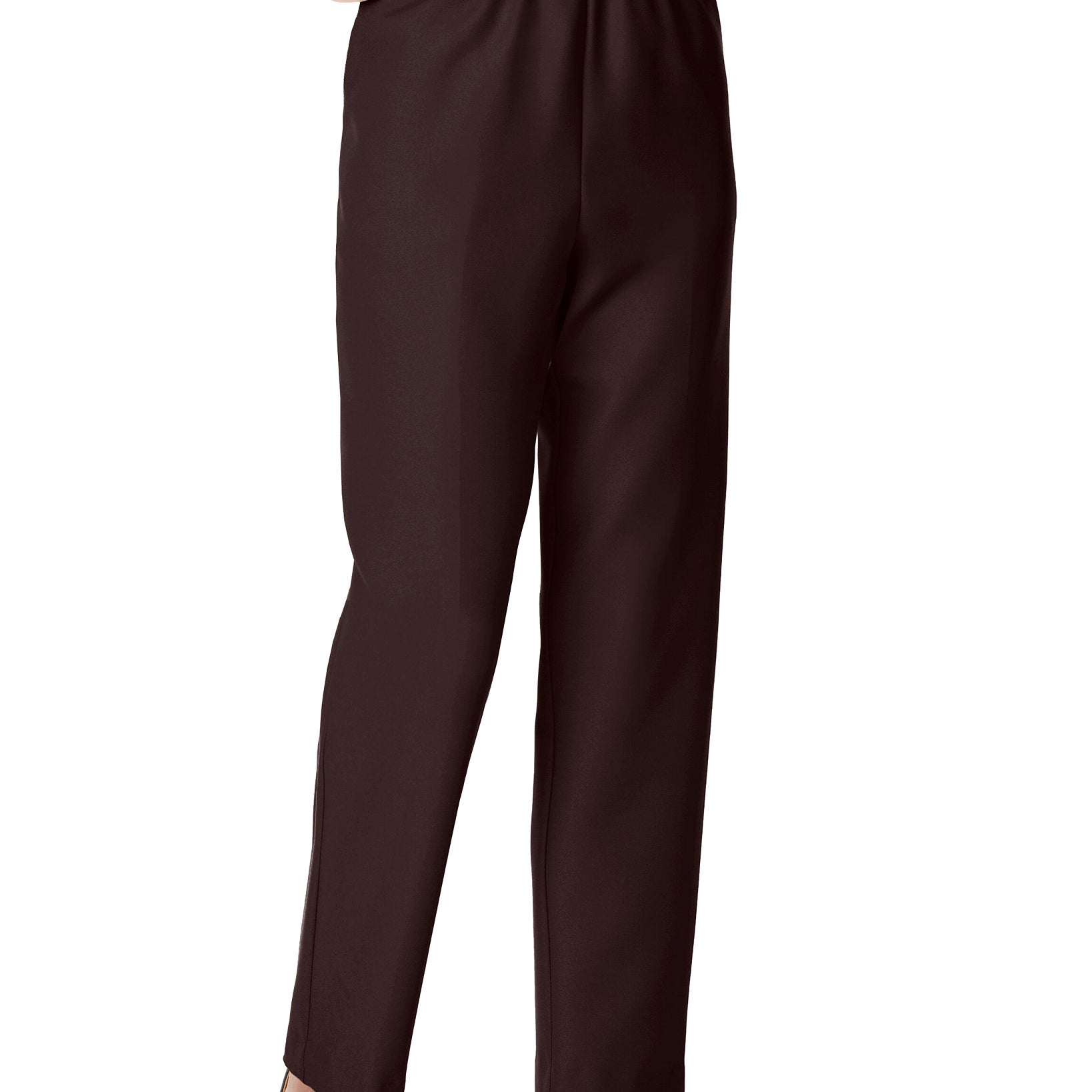 Alfred Dunner Women Classics Pull On Straight Leg Pants Brown