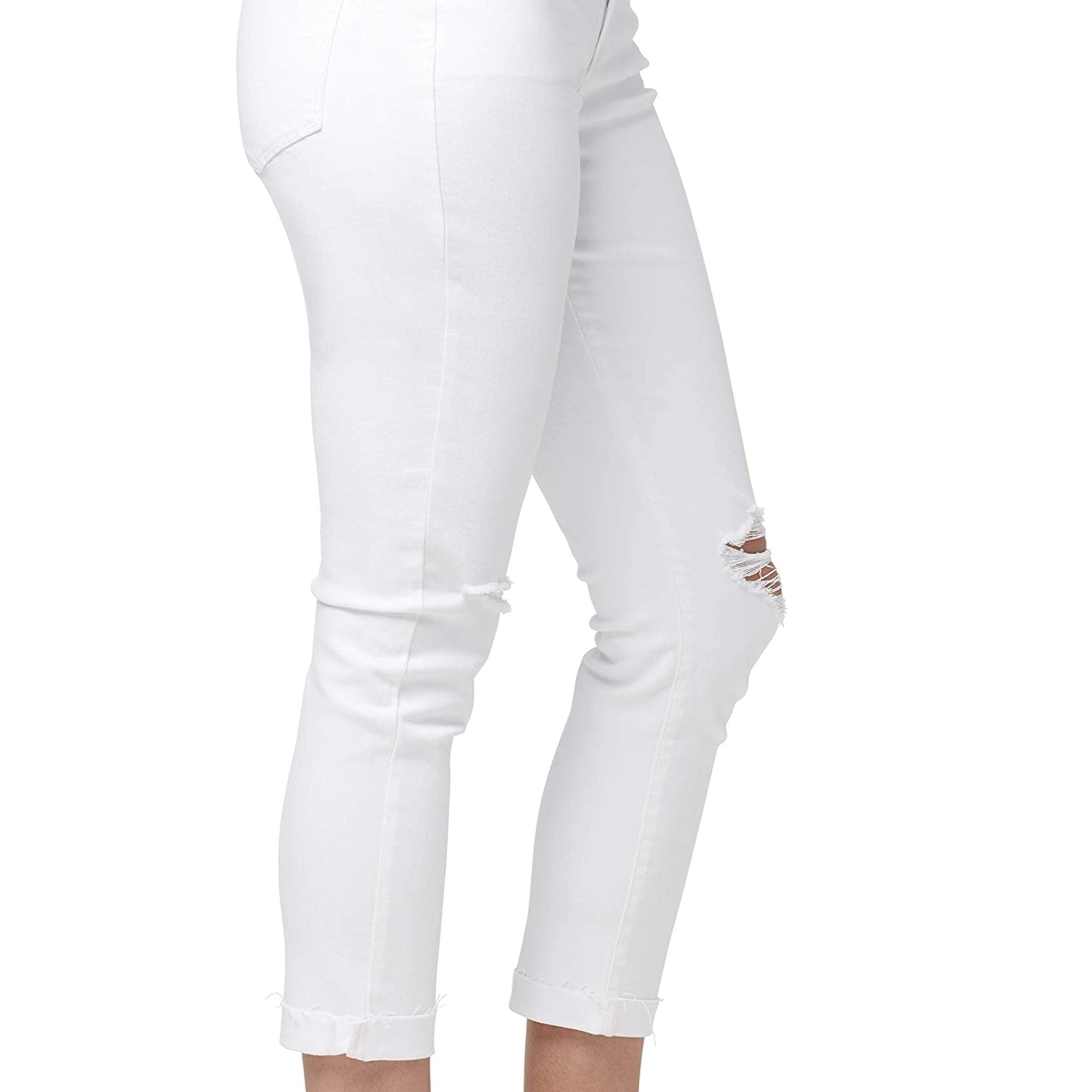 William Rast Women Ripped Cuffed Boyfriend Jeans
